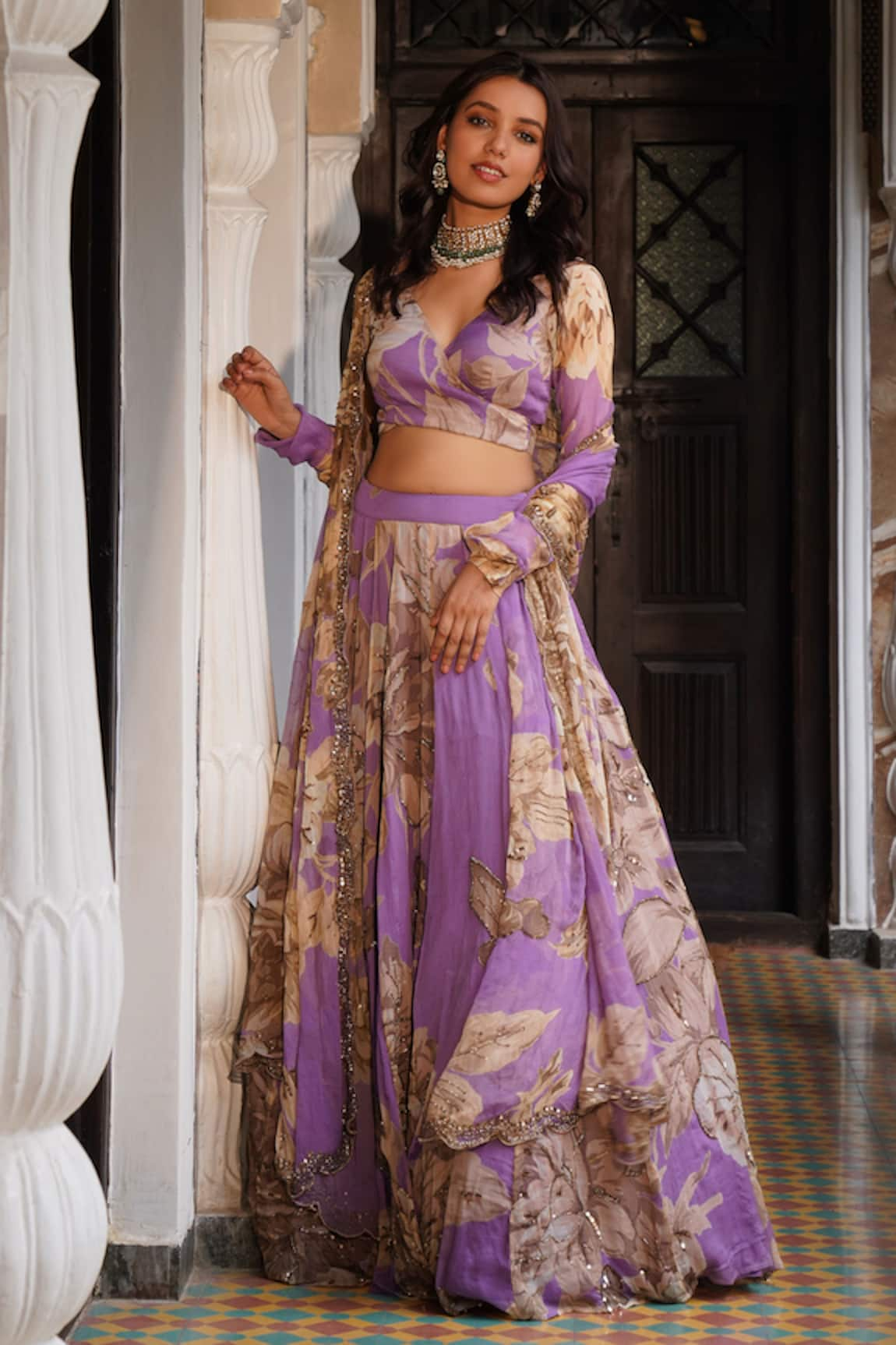 Astha Narang Floral Pattern Blouse Lehenga Set