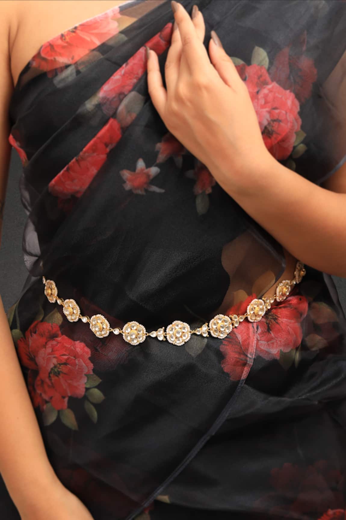 Riana Jewellery Floral Kundan Embellished Kamarbandh