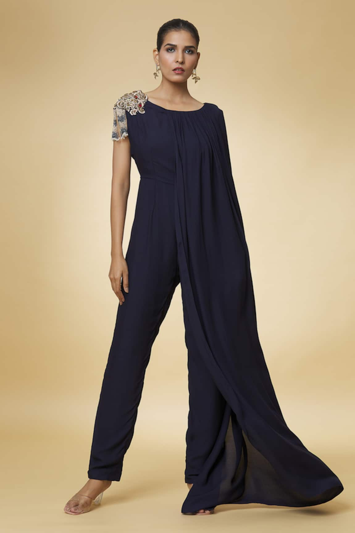 Varsha Wadhwa Shoulder Patch Tasseled Jumpsuit