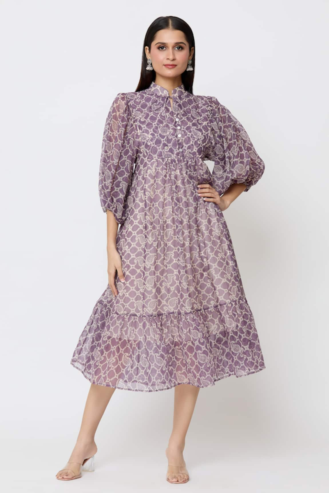 Ek Katha Geometric Paisley Print Dress