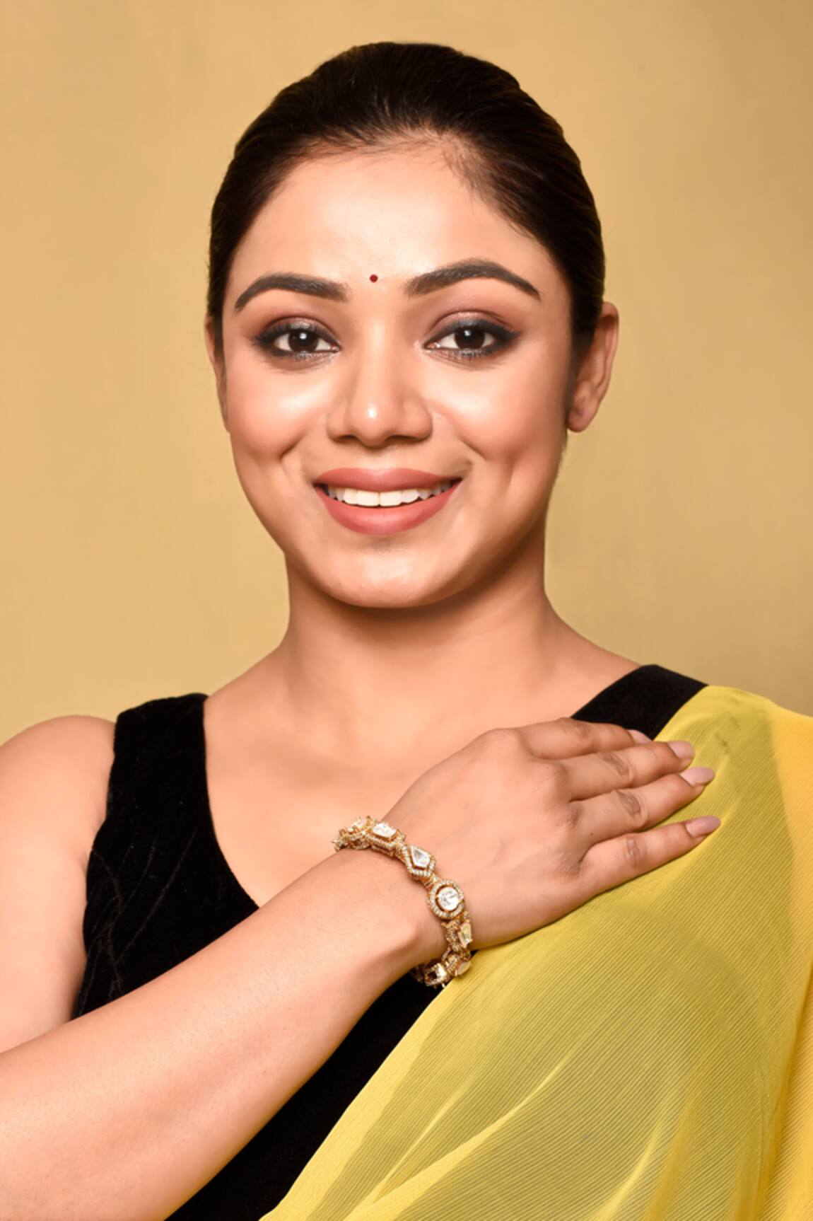 Preeti Mohan Stone Embellished Geometric Bangle 