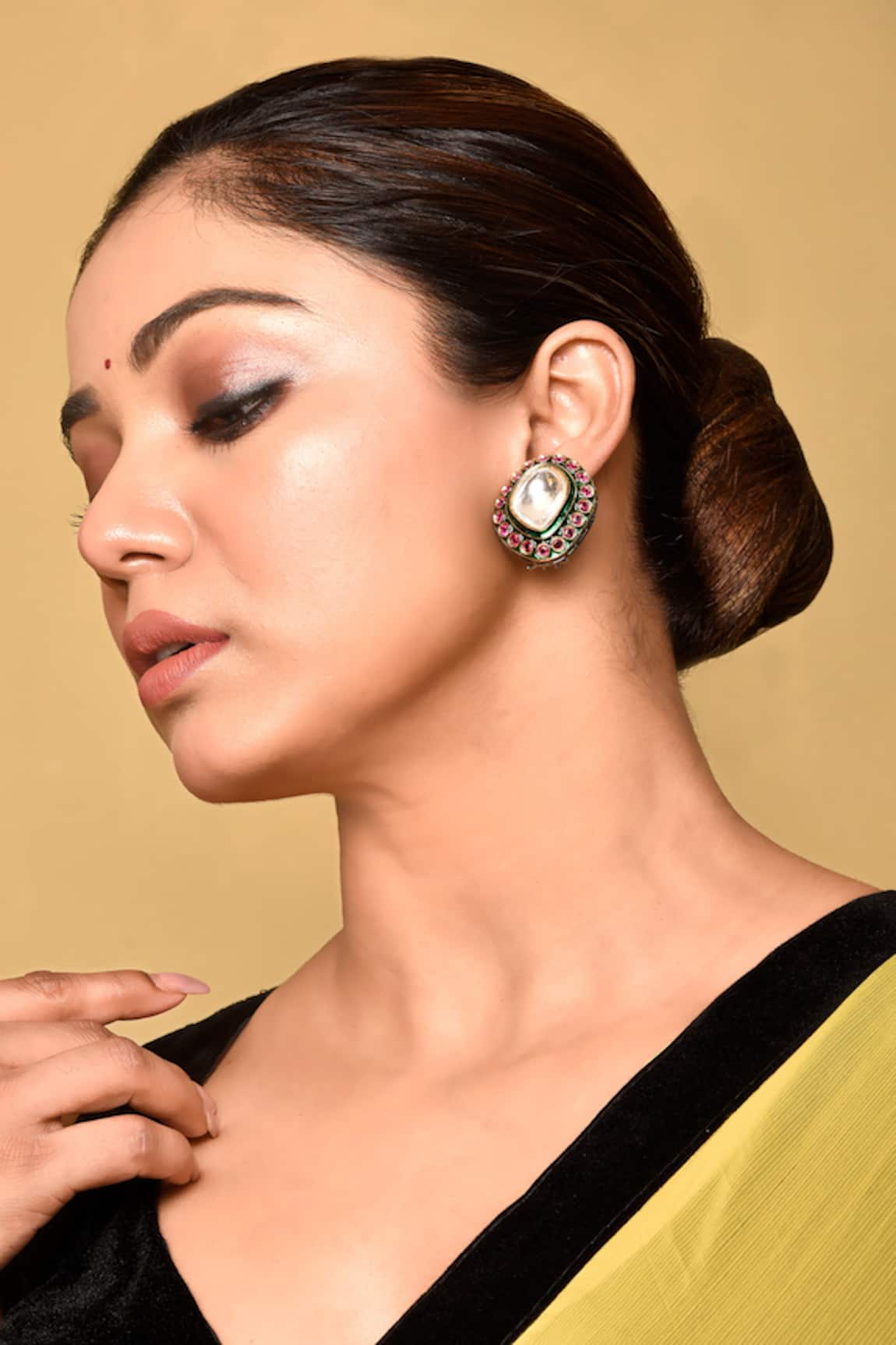 Preeti Mohan Ruby Stone Studded Stud Earrings 