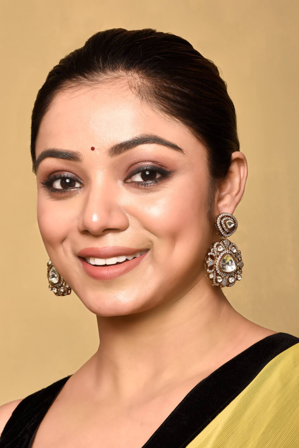 Preeti Mohan Stone Studded Dangler Earrings 