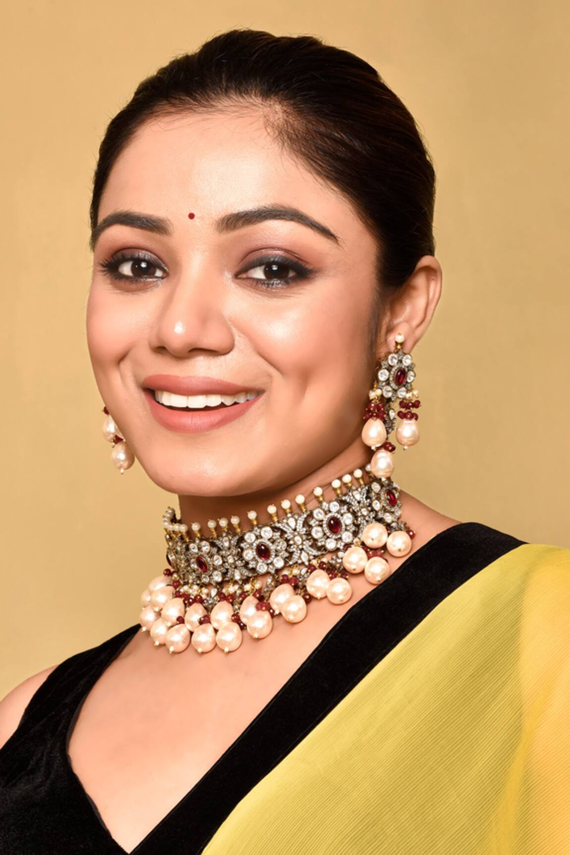 Preeti Mohan Ruby Stone Studded Necklace Set 