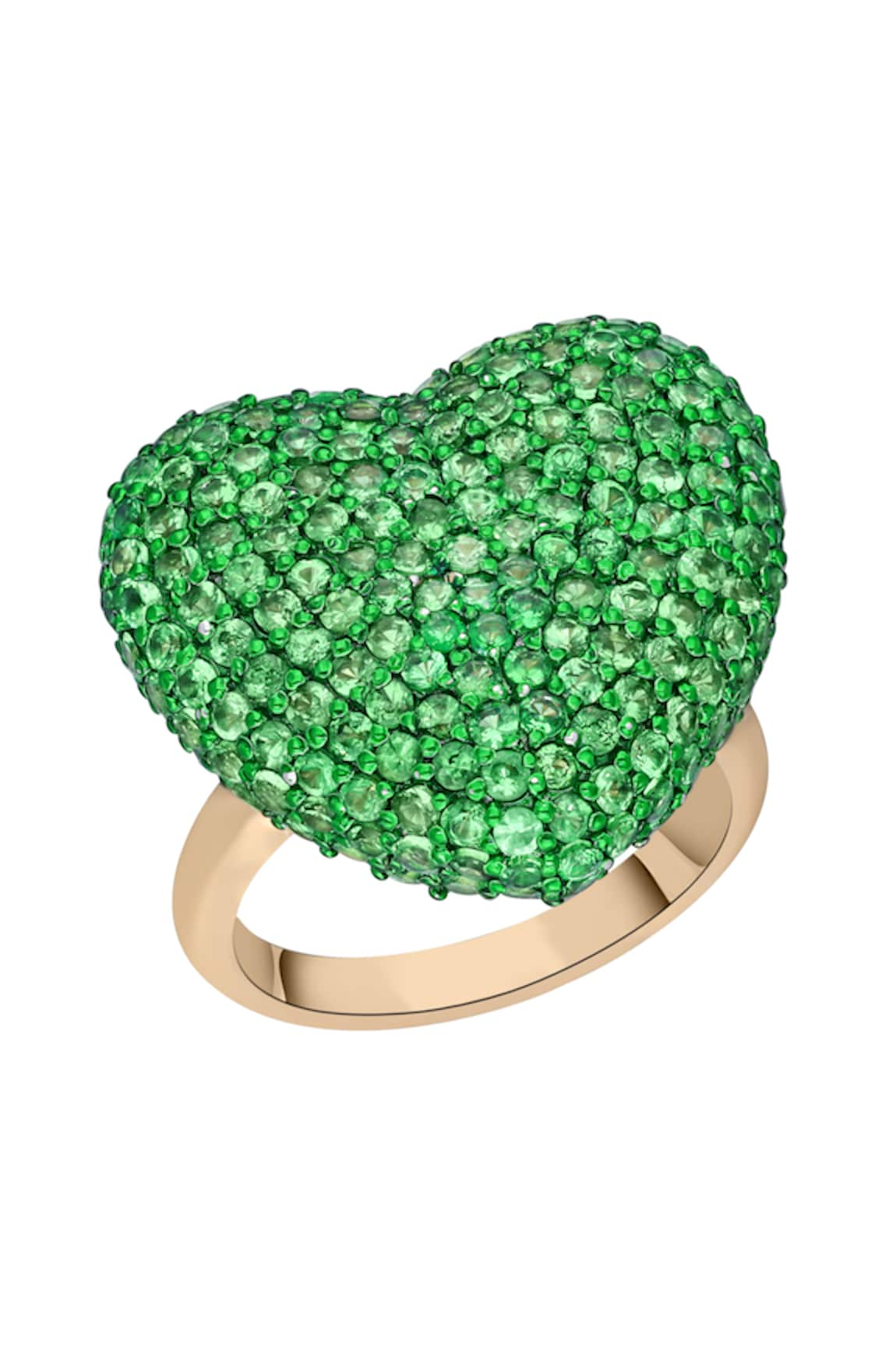 KAJ Fine Jewellery 18Kt Yellow Gold Tsavorite Heart Shaped Ring