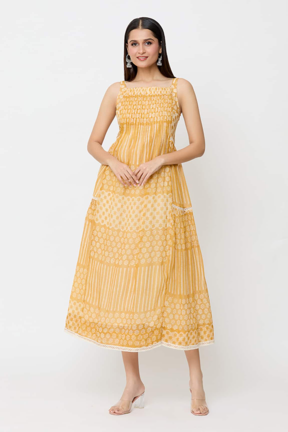 Ek Katha Batik Block Print Sleeveless Dress