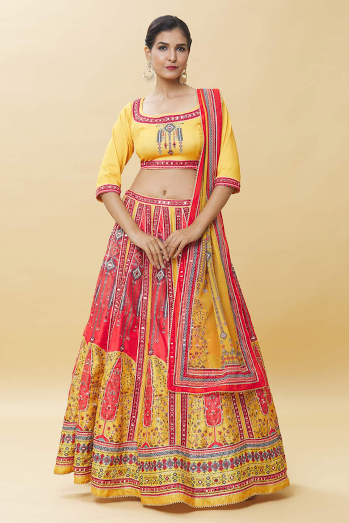 Samyukta Singhania Mughal Garden Print Lehenga Set