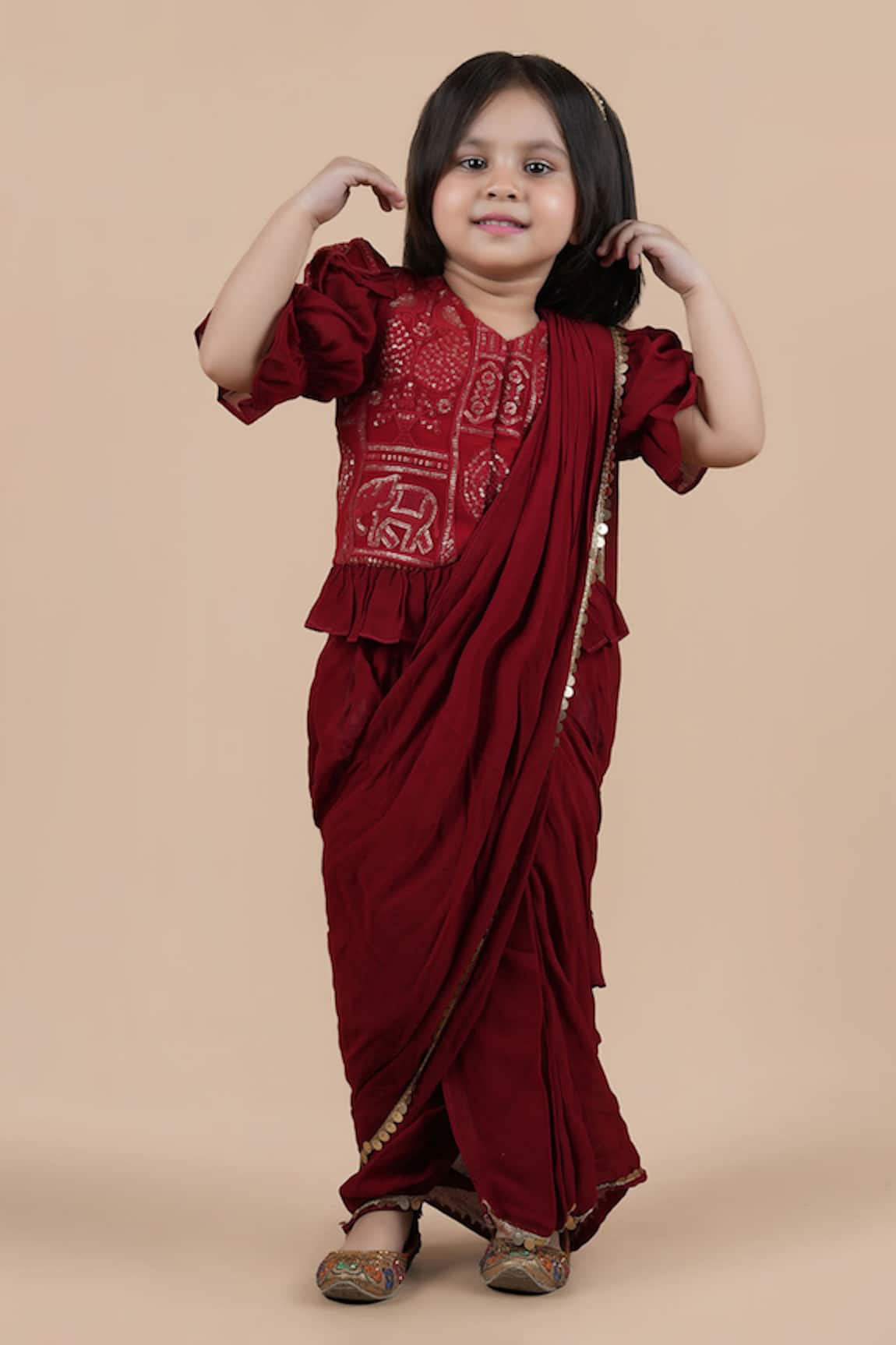 Party Wear Imported Kids Saree Gown, Size: 22 x 32,34 x 36 at Rs 1200 in  South 24 Parganas