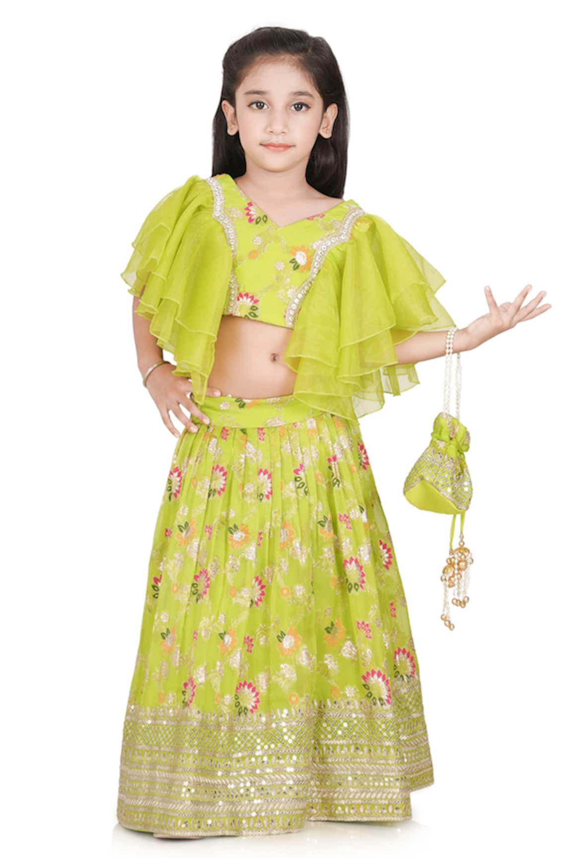 Shining Kanika Petunia Garden Embroidered Lehenga Blouse Set