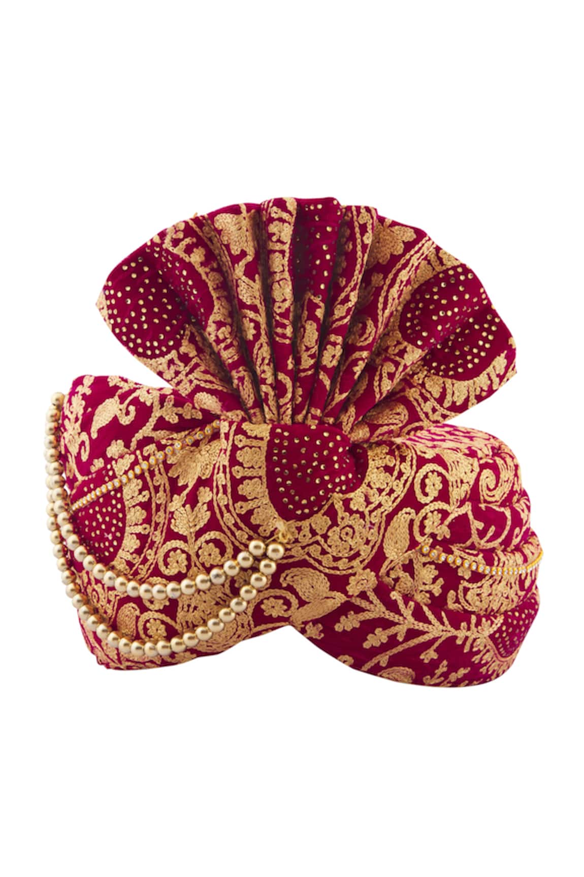 Aryavir Malhotra Velvet Floral Embroidered Safa