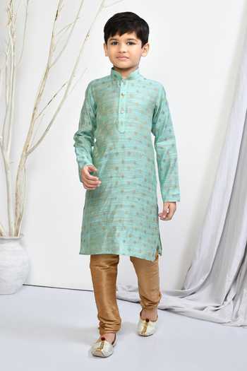 Petite Pomme Floral Woven Motif Brocade Kurta Set 