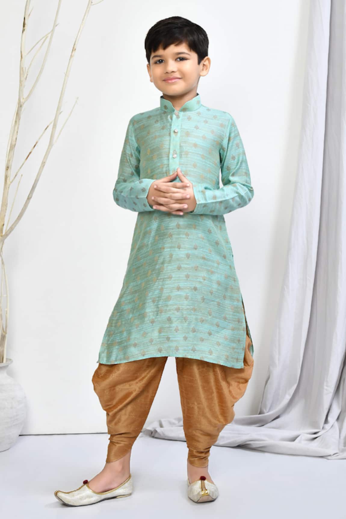 Samyukta Singhania Floral Woven Motif Kurta & Patiala Pant Set 