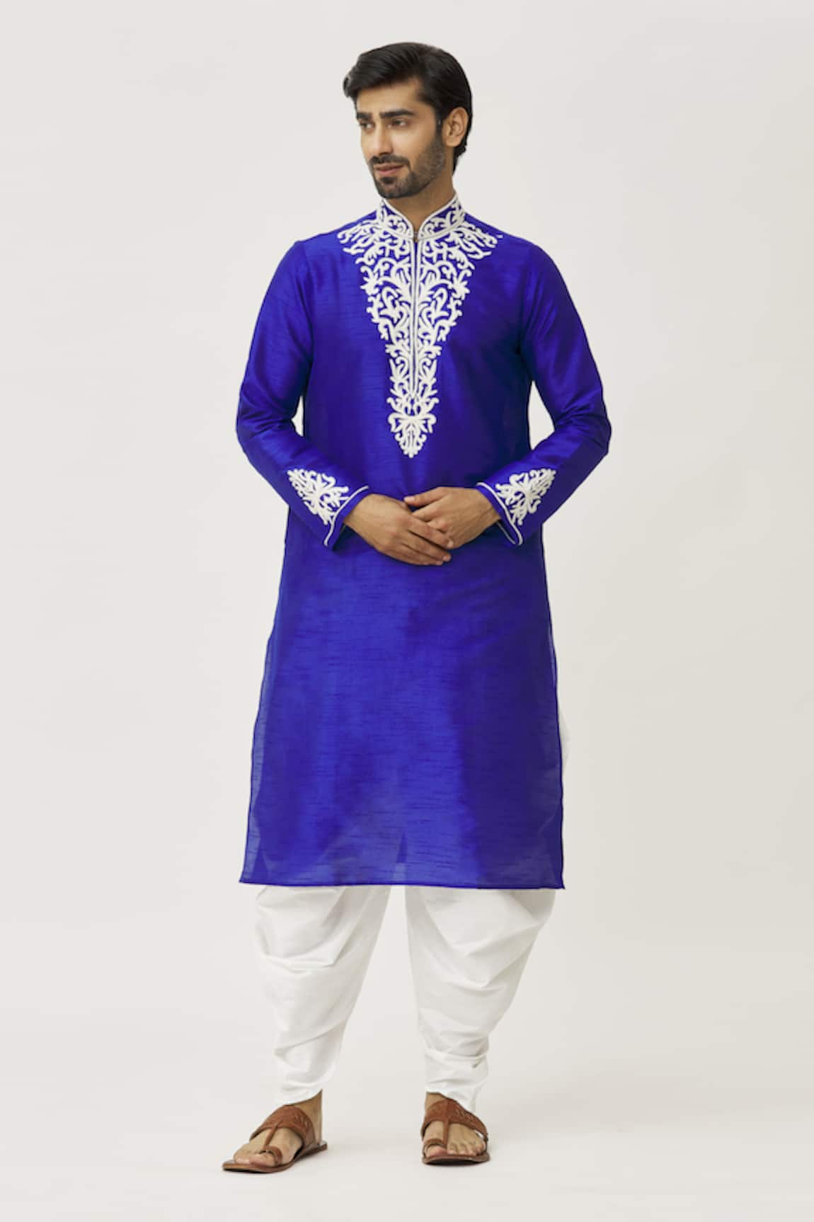 Arihant Rai Sinha Placket Dori Embroidered Kurta & Dhoti Pant Set 