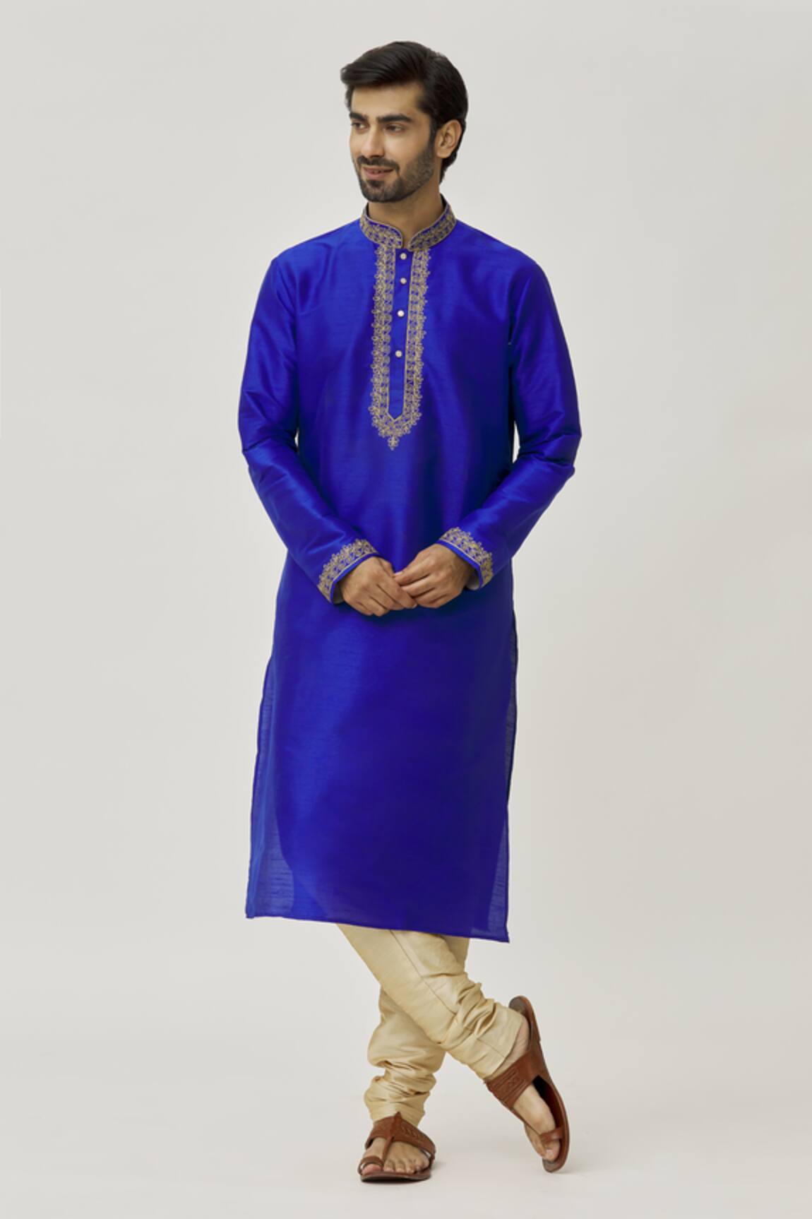 Arihant Rai Sinha Placket Embroidered Kurta & Churidar Set 