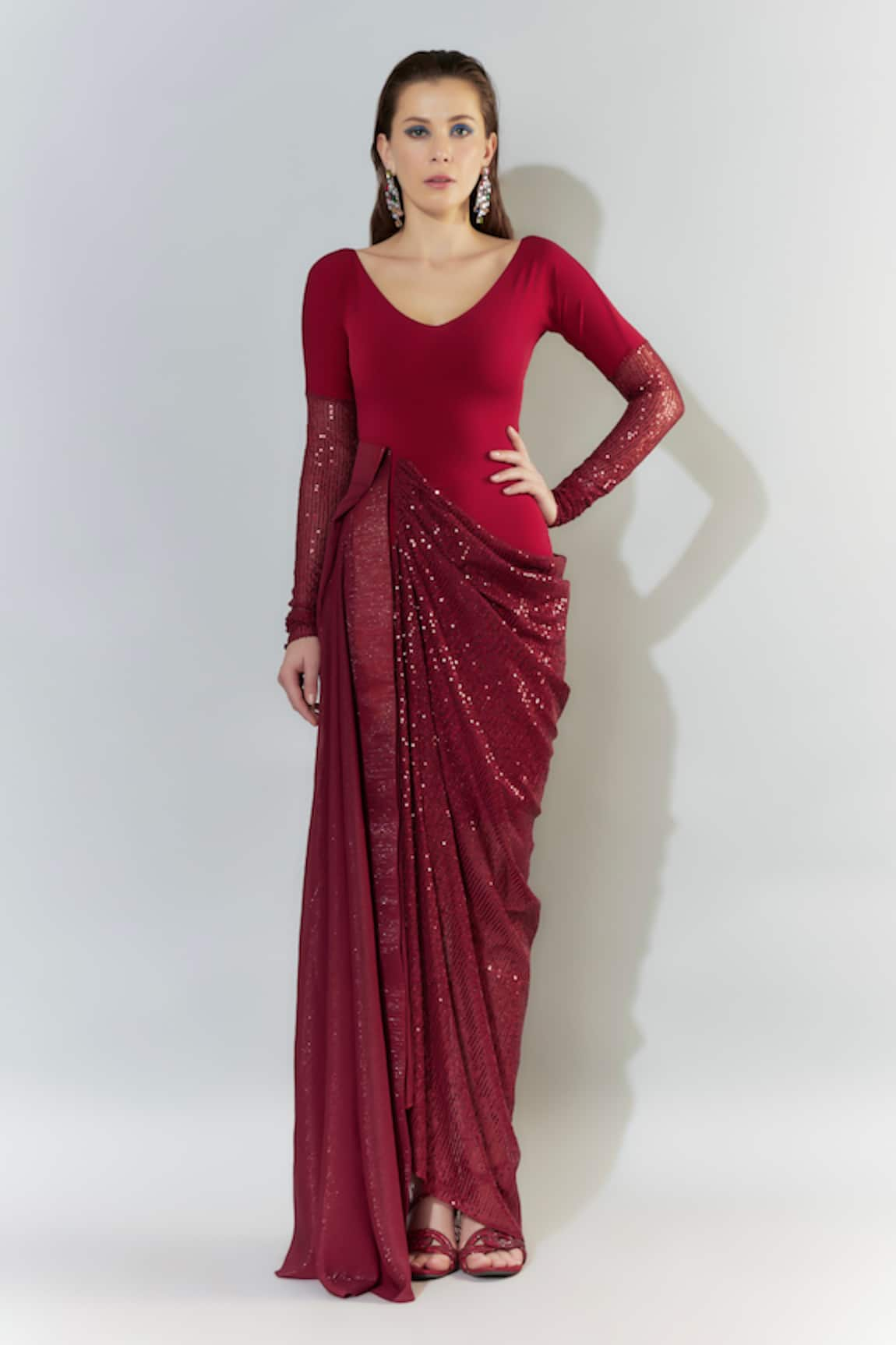 Cham Cham Sequined Cowl Gown