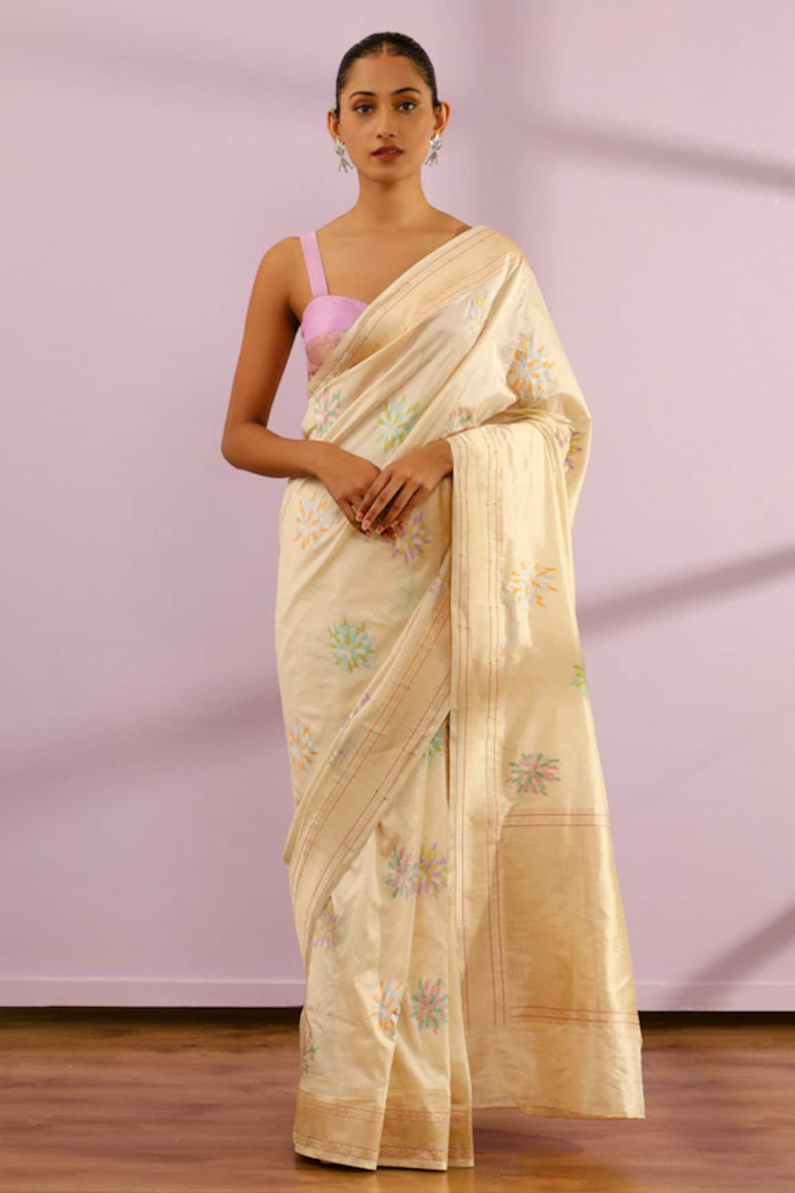 Paaprika Bloom Joy Woven Banarasi Saree With Unstitched Blouse Piece