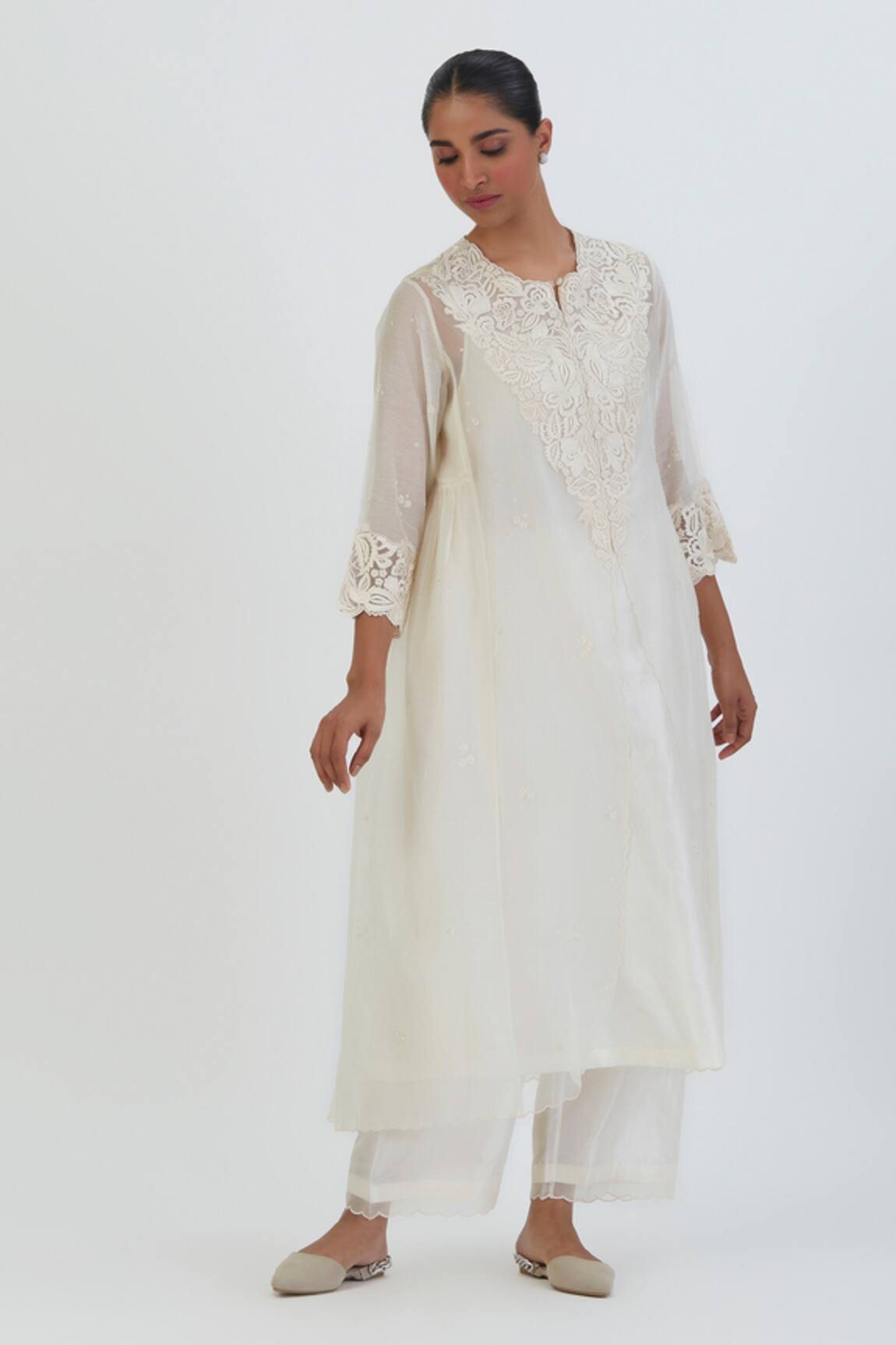 Lajjoo C Prisha Thread Embroidered Kurta & Pant Set