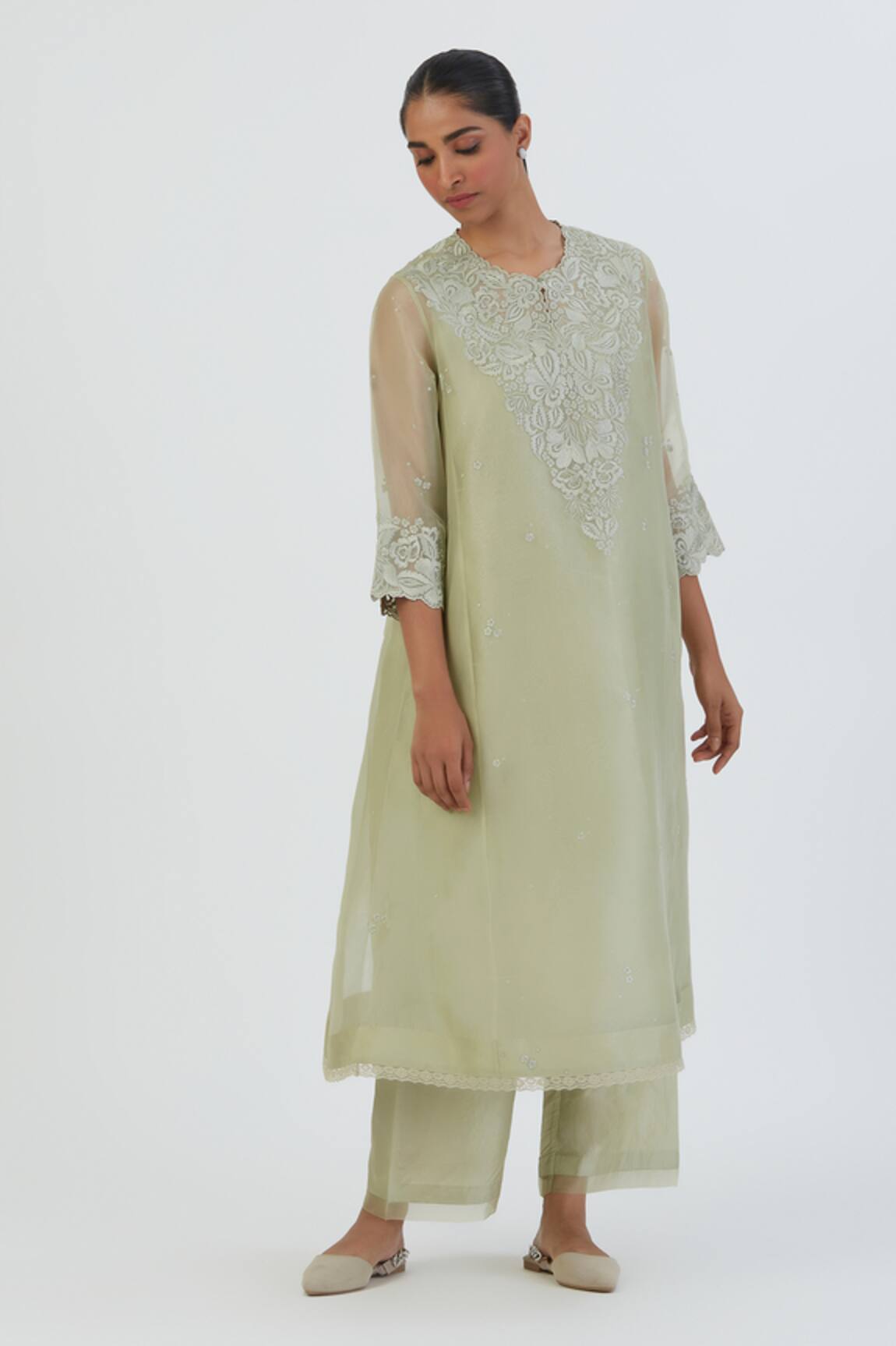 Lajjoo C Prisha Embroidered Kurta & Pant Set