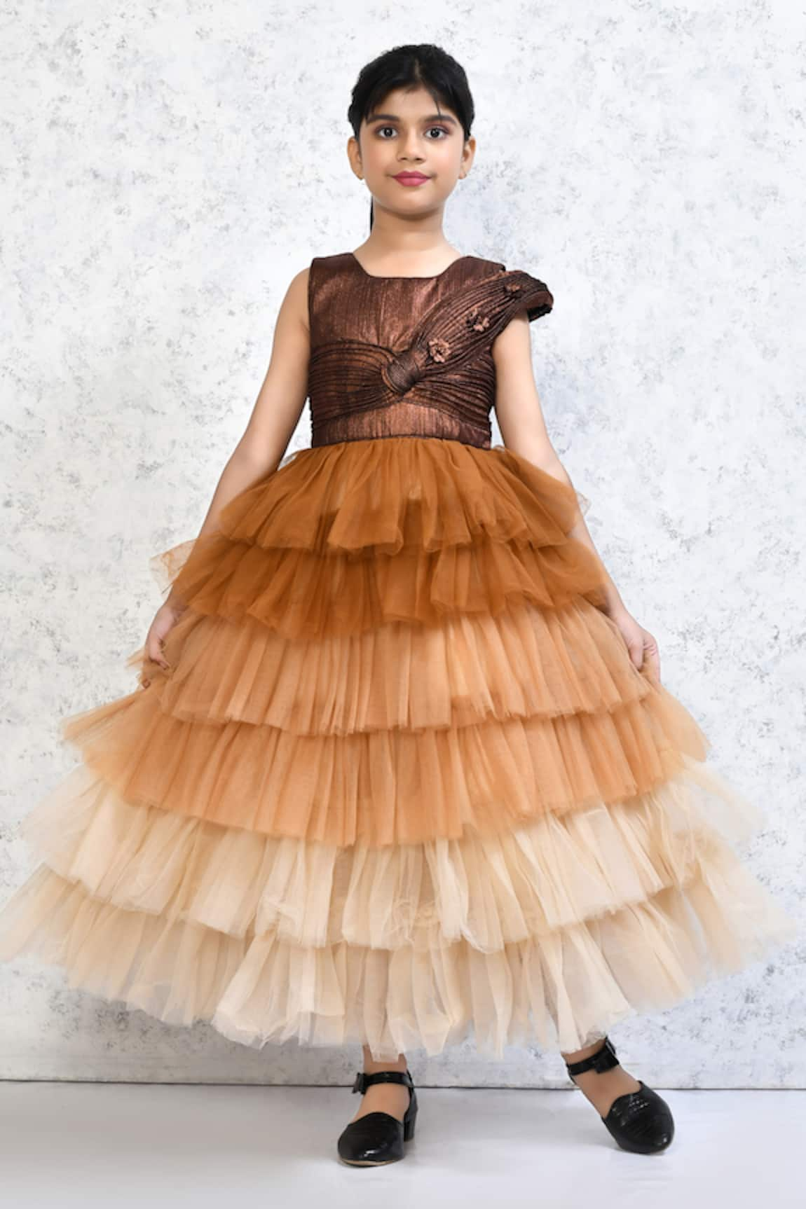 Banana Bee Ombre Frilled Gown