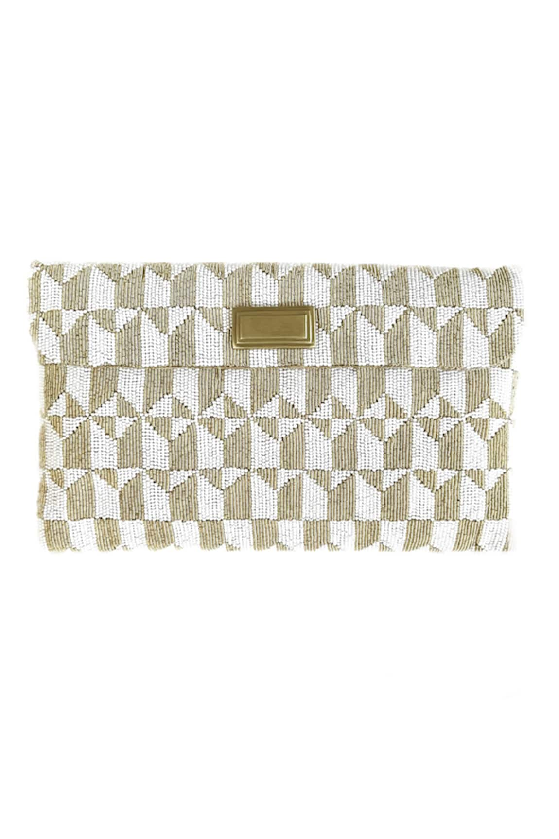 Kokommo Ginevra Bead Hand Embroidered Clutch