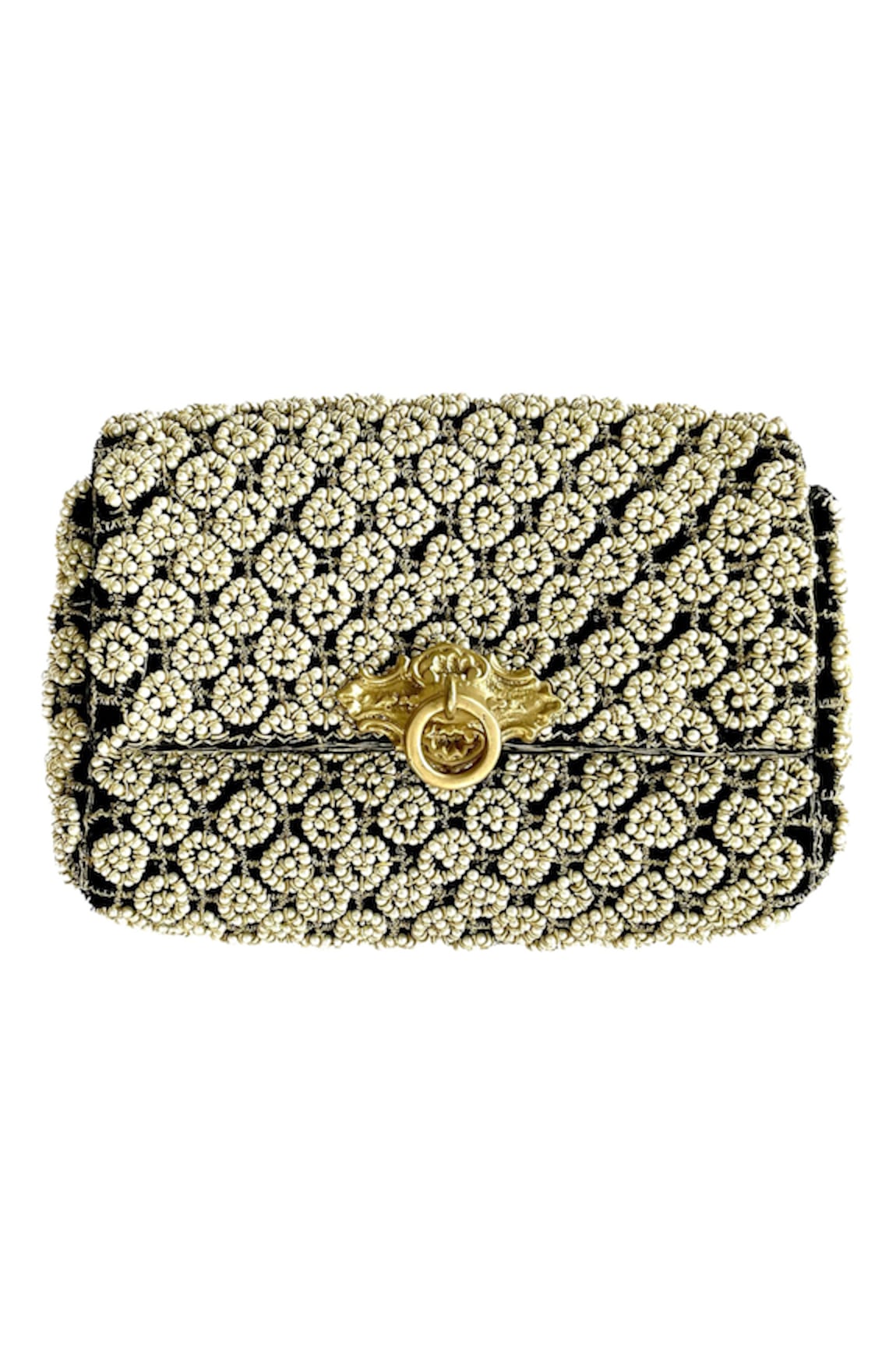 Kokommo Rosa Pearl Embroidered Clutch