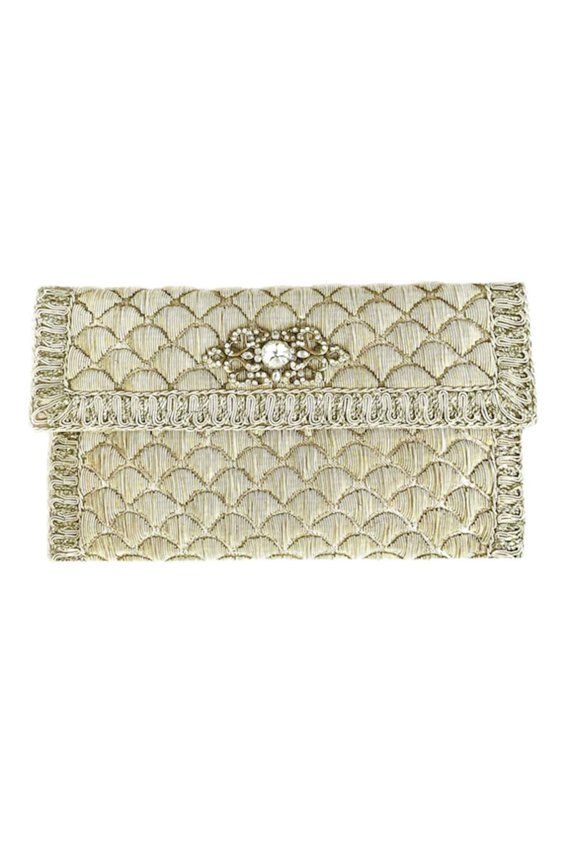 Kokommo Anya Zardozi Embroidered Clutch