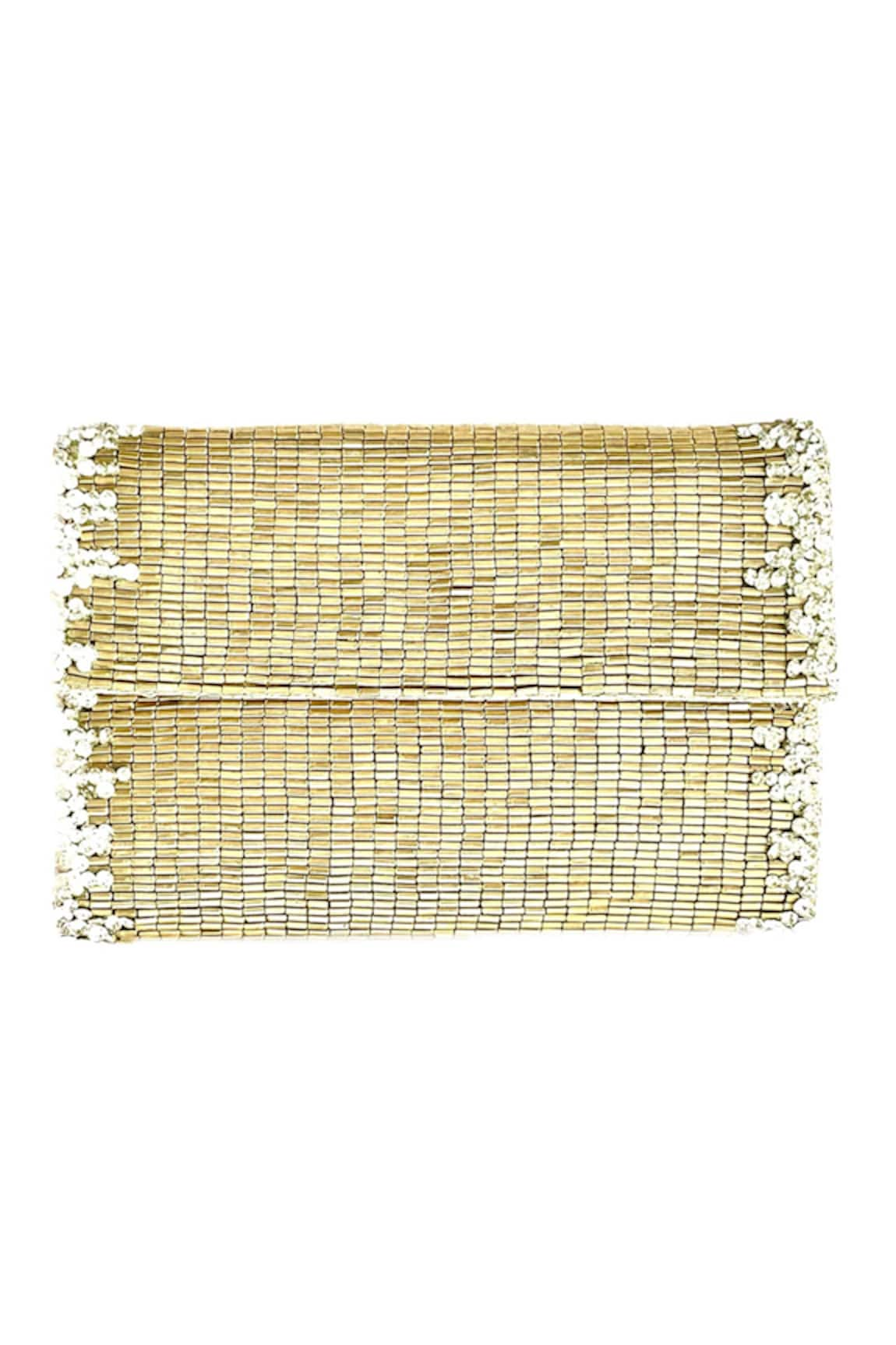 Kokommo Rania Metal Bead Embroidered Clutch