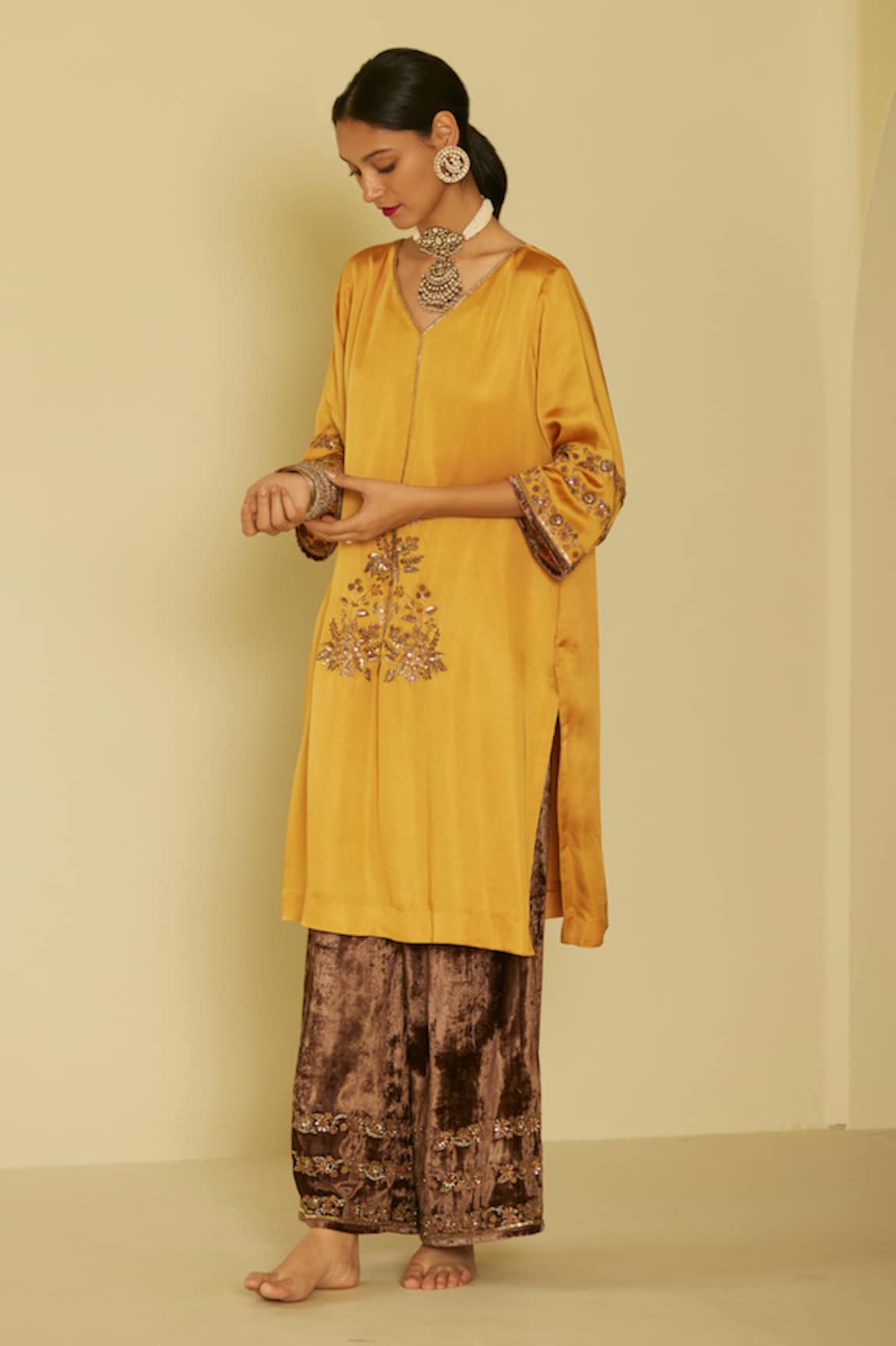 Sarang Kaur Arya Hand Embroidered Kurta & Pant Set