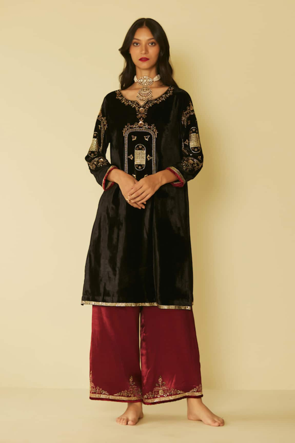 Sarang Kaur Dareecha Embroidered Kurta & Pant Set