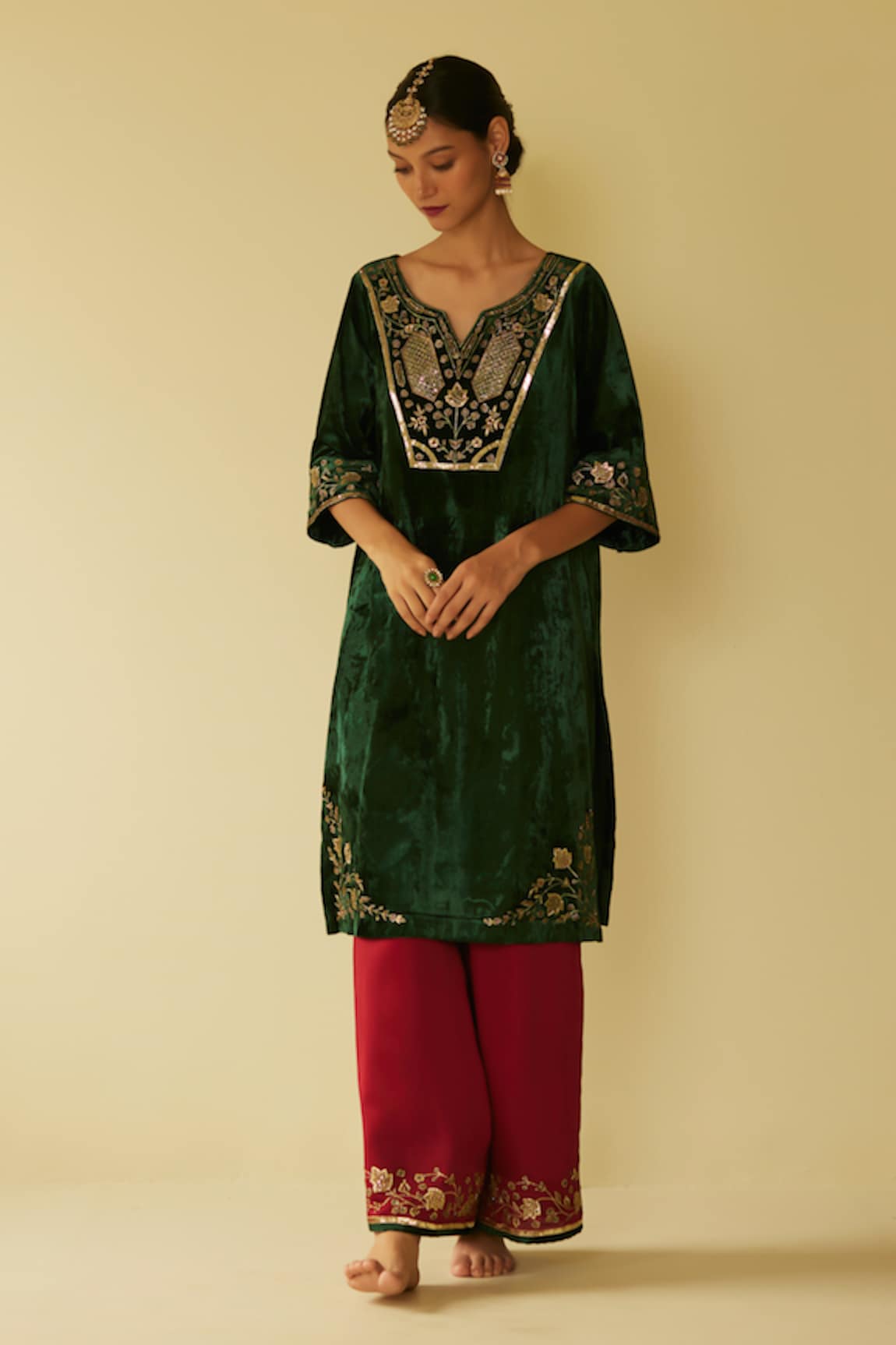 Sarang Kaur Meera Hand Embroidered Kurta & Pant Set