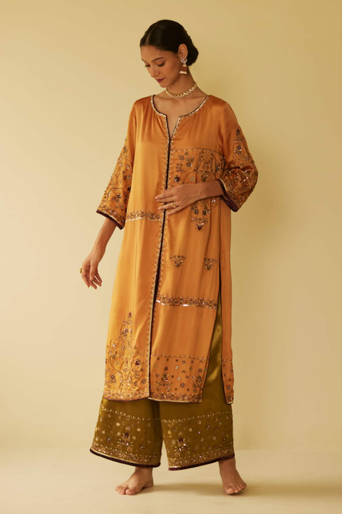 Sarang Kaur Farida Hand Embroidered Kurta & Pant Set