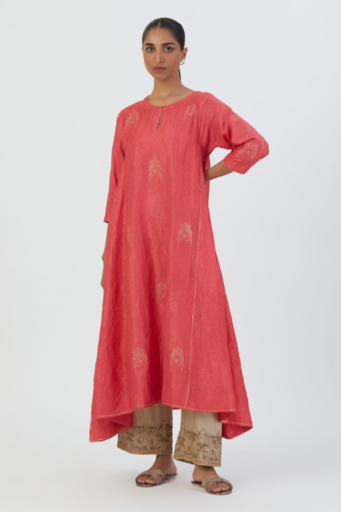 Lajjoo C Sujata Embroidered A-Line Kurta & Pant Set