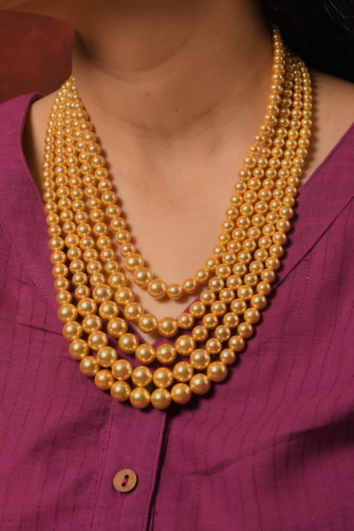 Totapari Vibes Pearl Embellished Layered Necklace