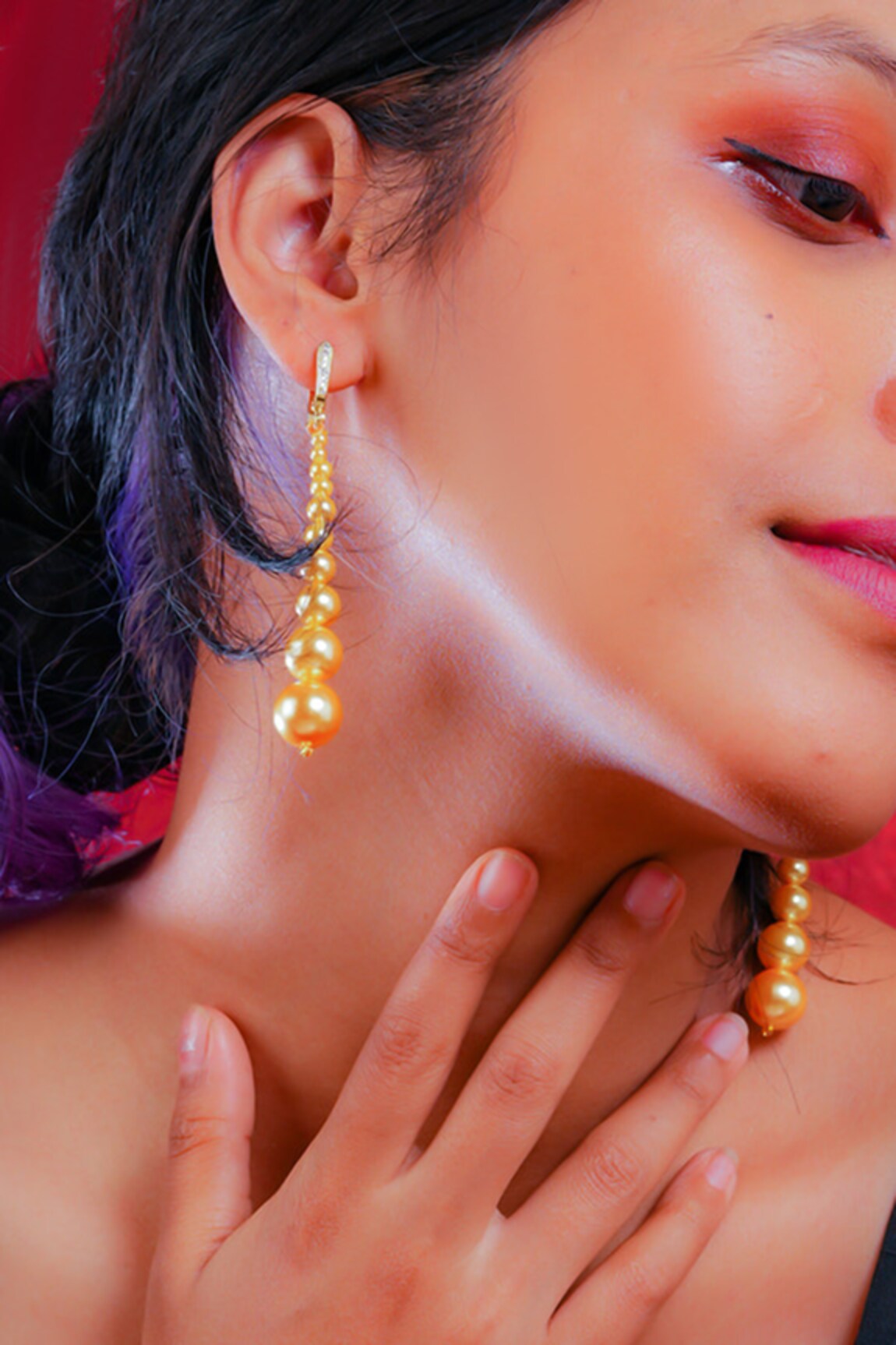 Totapari Pearl Embellished Dangler Earrings