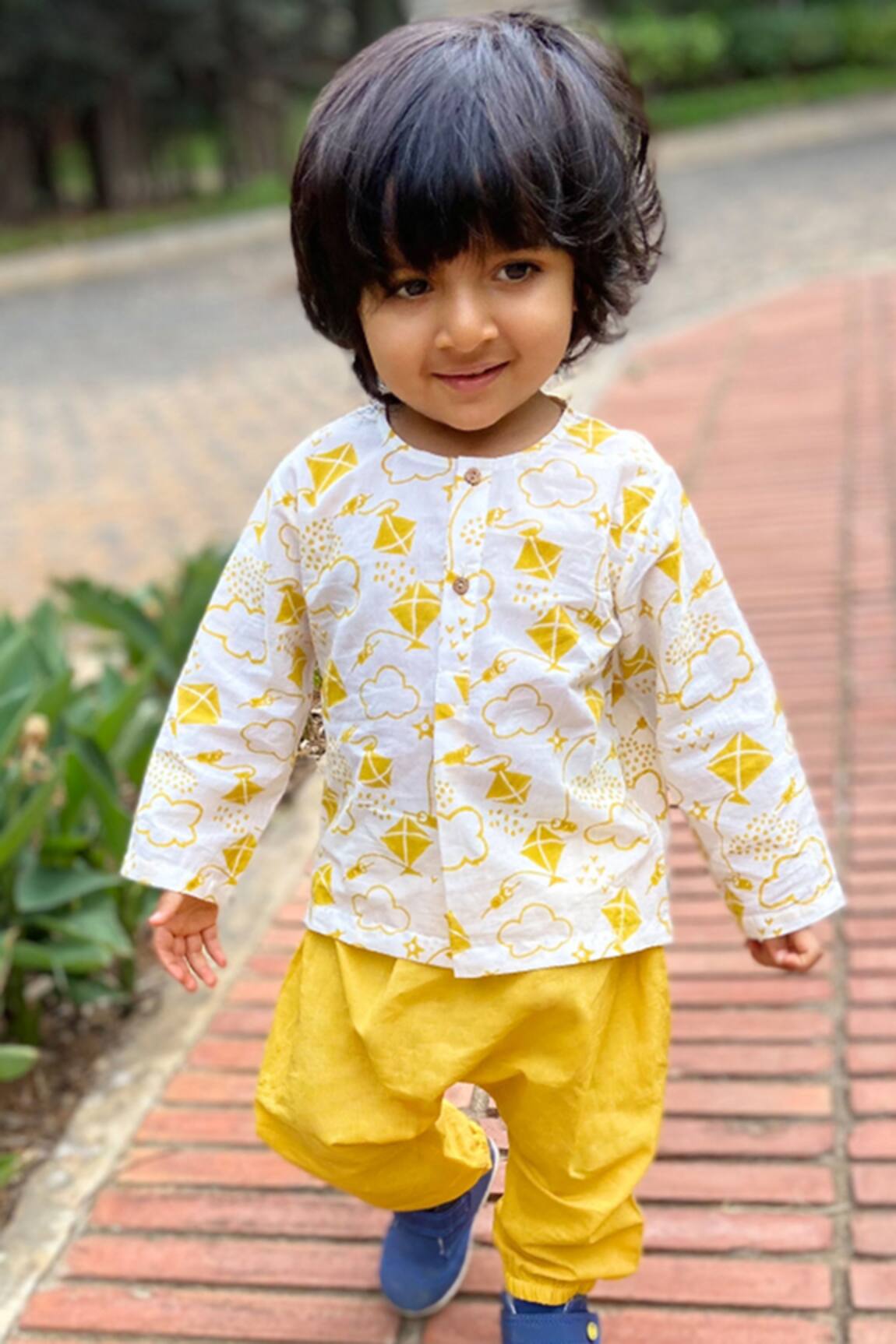 Whitewater Kids Kite Block Print Kurta With Pant