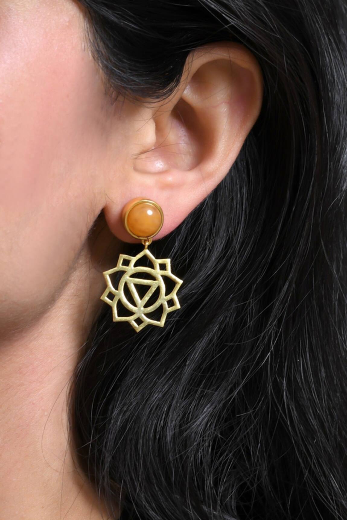 Totapari Manipura Chakra Embellished Dangler Earrings