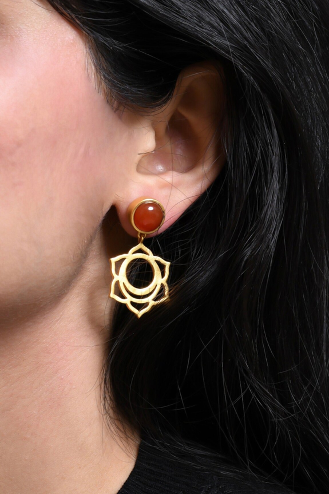 Totapari Sacral Chakra Embellished Dangler Earrings