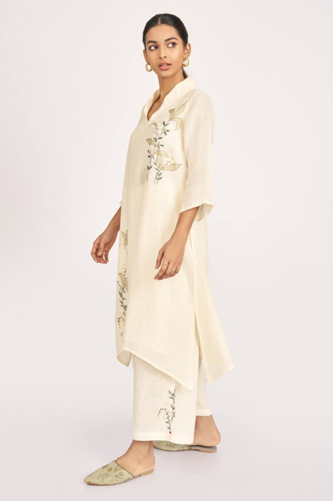 Kaveri Honey Suckle Fly Free Linen Tunic & Pant Set 