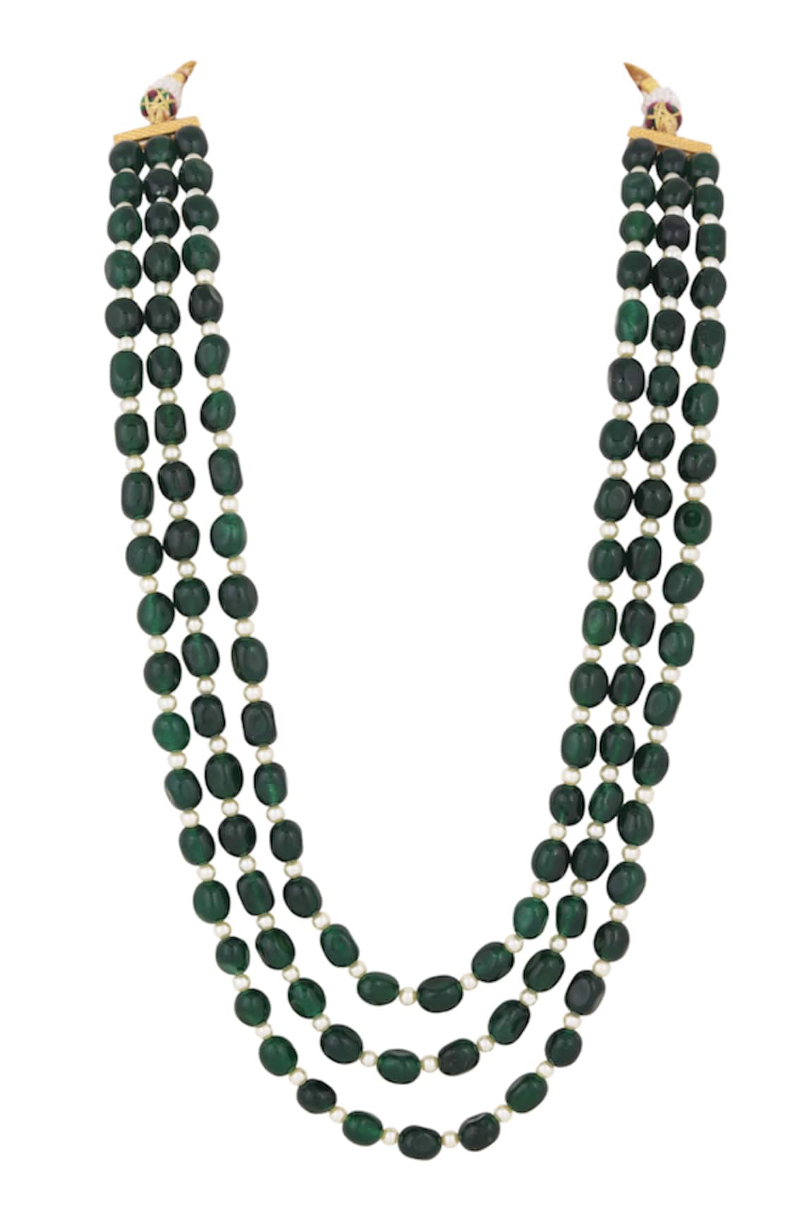 Riana Jewellery Emerald Beads Embellished Mala