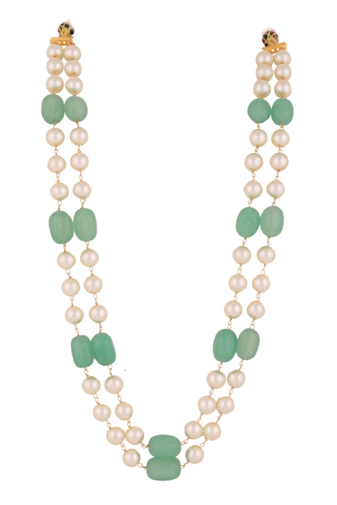 Riana Jewellery Pearls & Beads Embellished Layered Mala