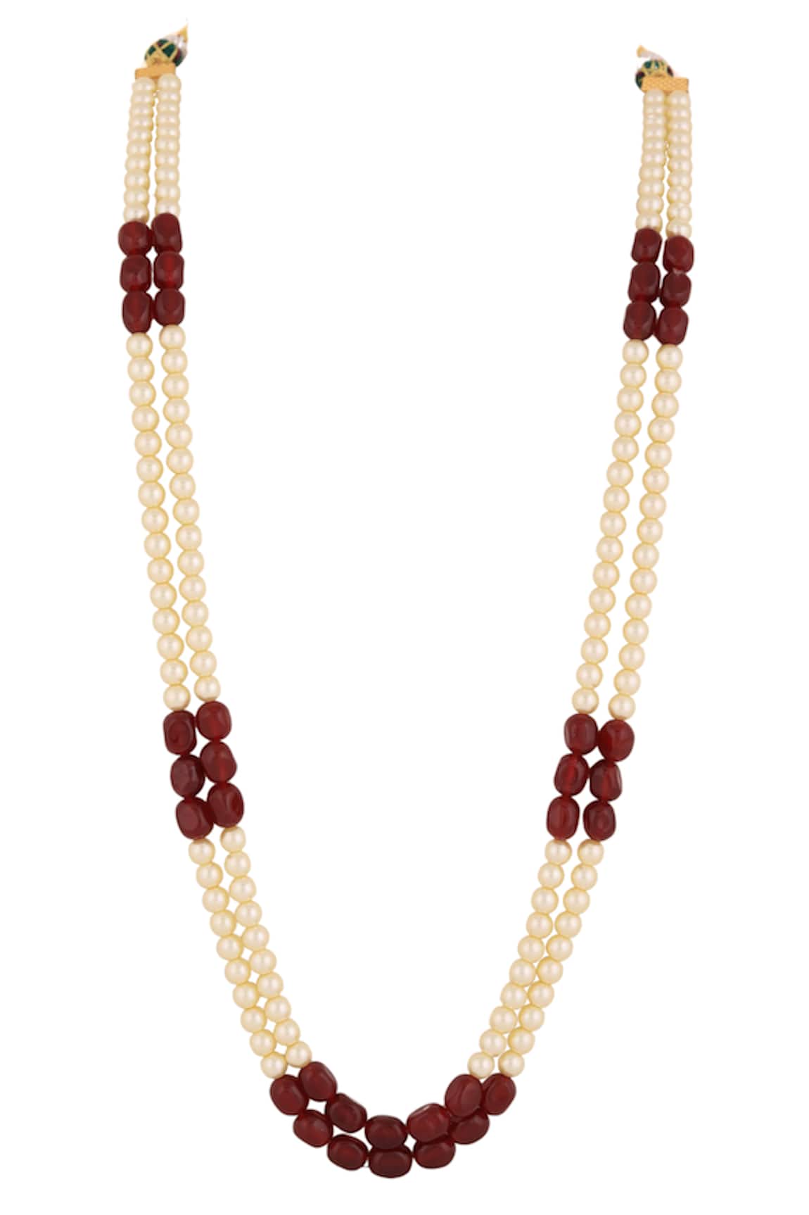 Riana Jewellery Ruby Beads Embellished Mala