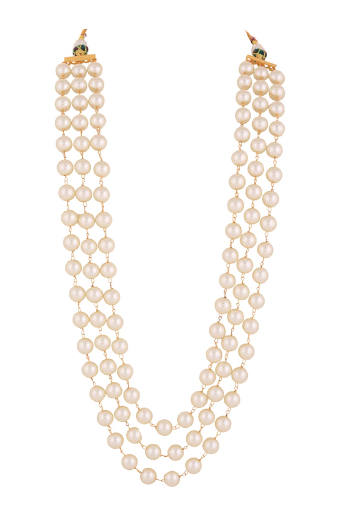 Riana Jewellery Pearl Work Triple Layered Mala