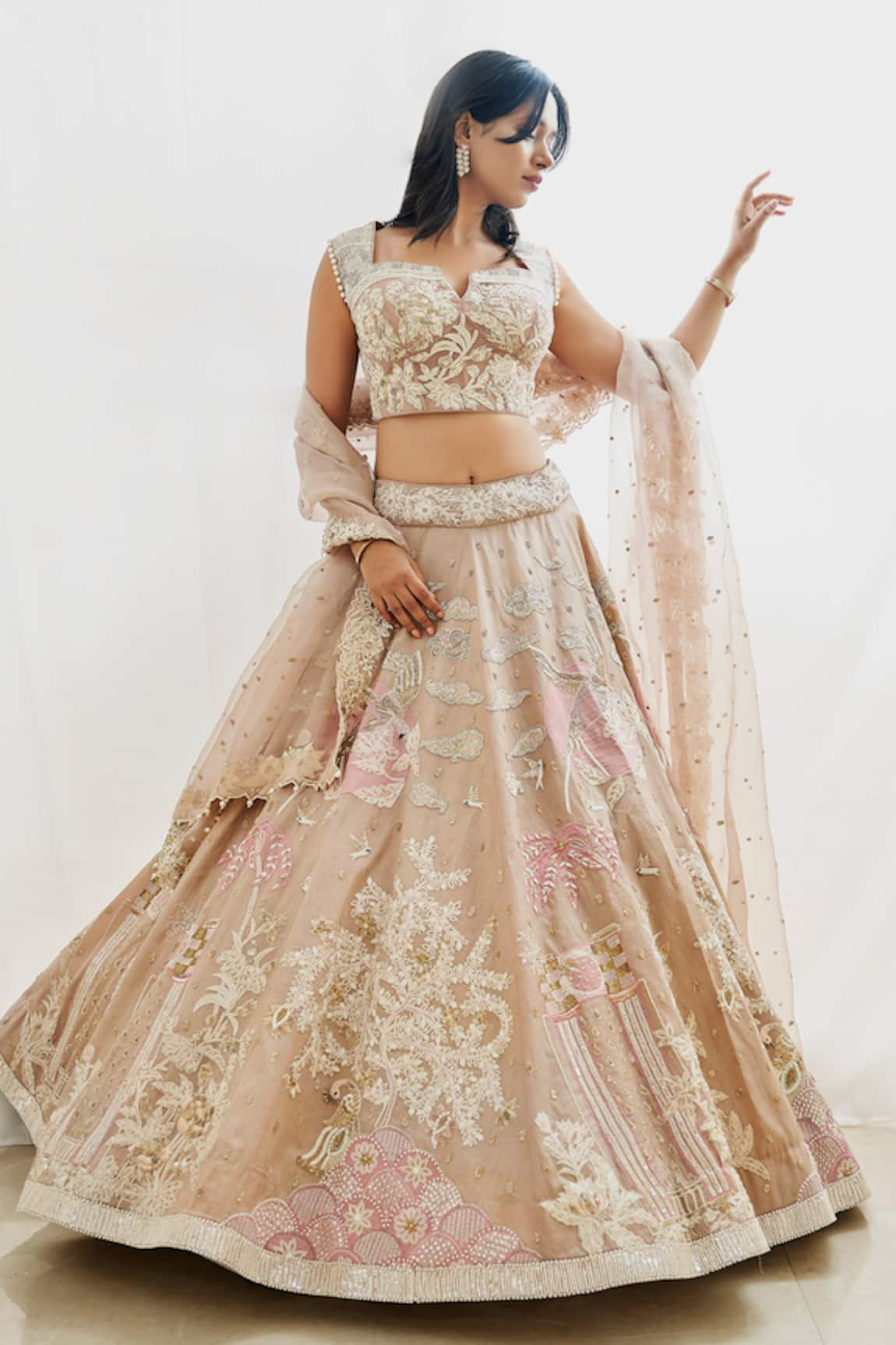 Sonia Bansal Hand Embroidered Bridal Lehenga Set