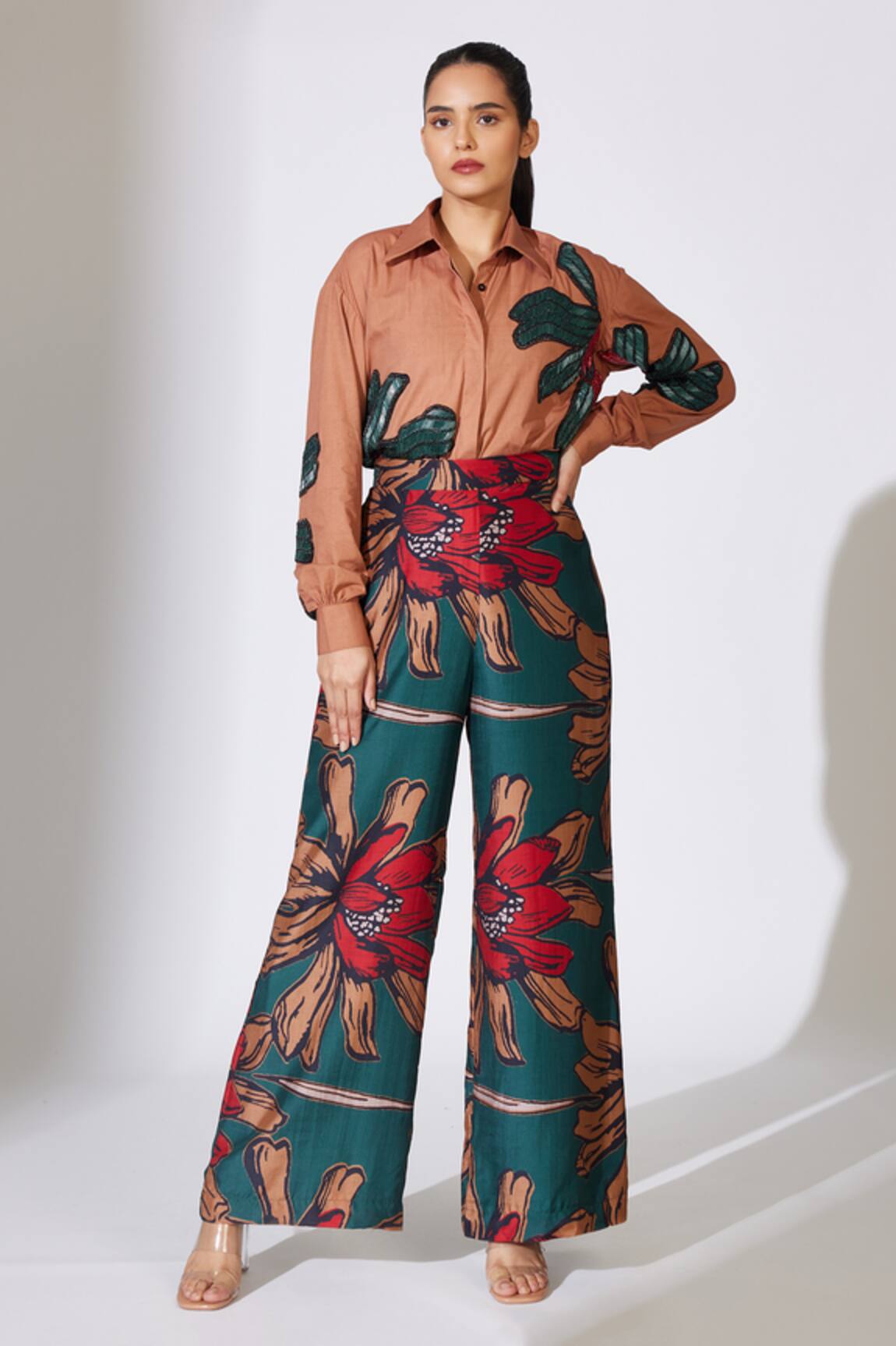KoAi Floral Pattern Flared Pant 