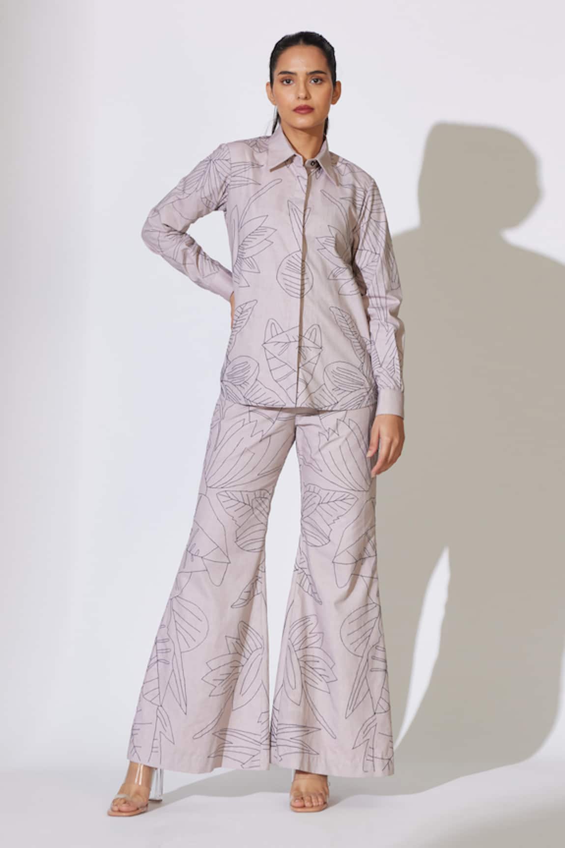 KoAi Floral Thread Embroidered Shirt 