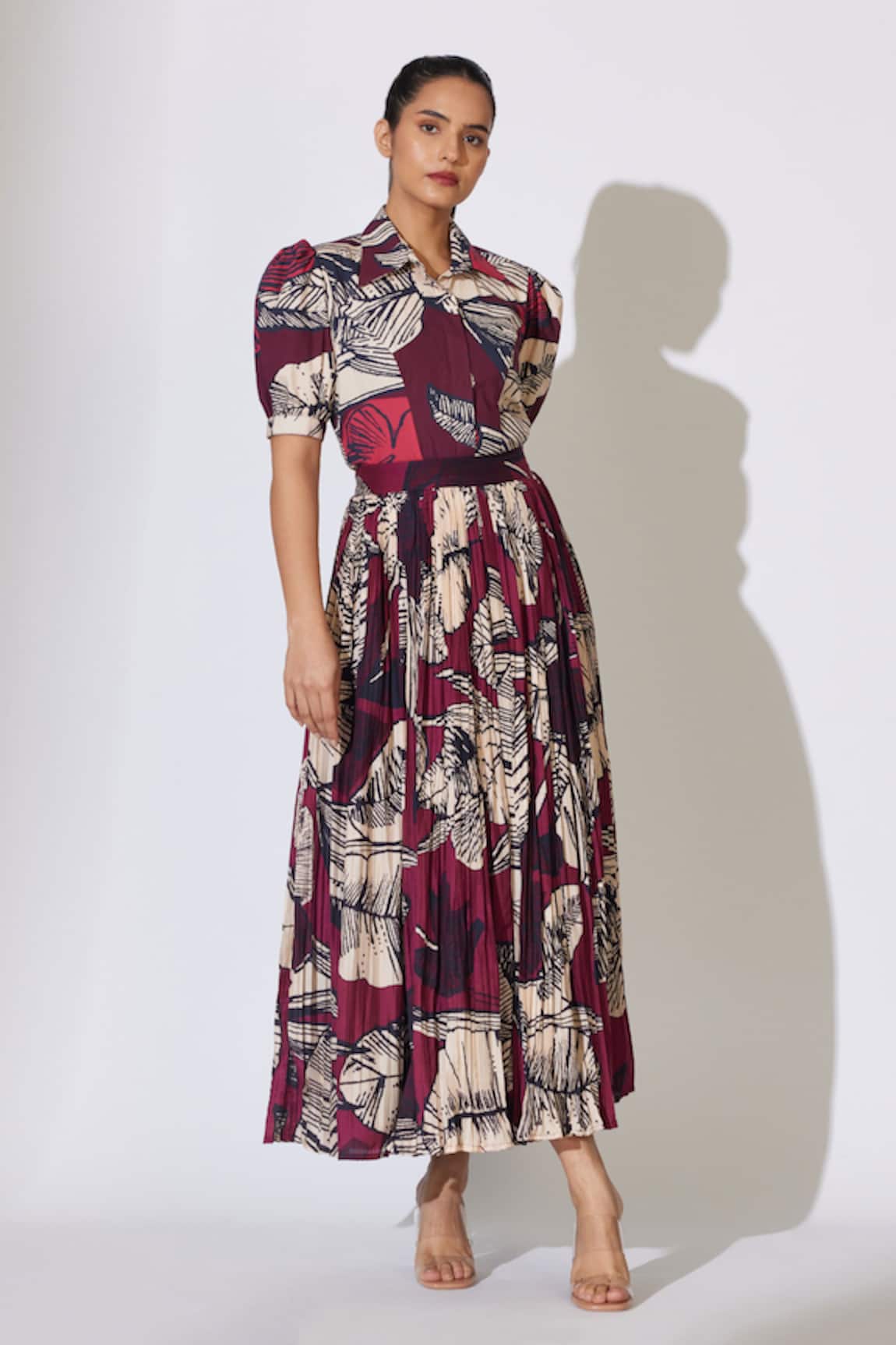 KoAi Crinkled Floral Pattern Skirt 