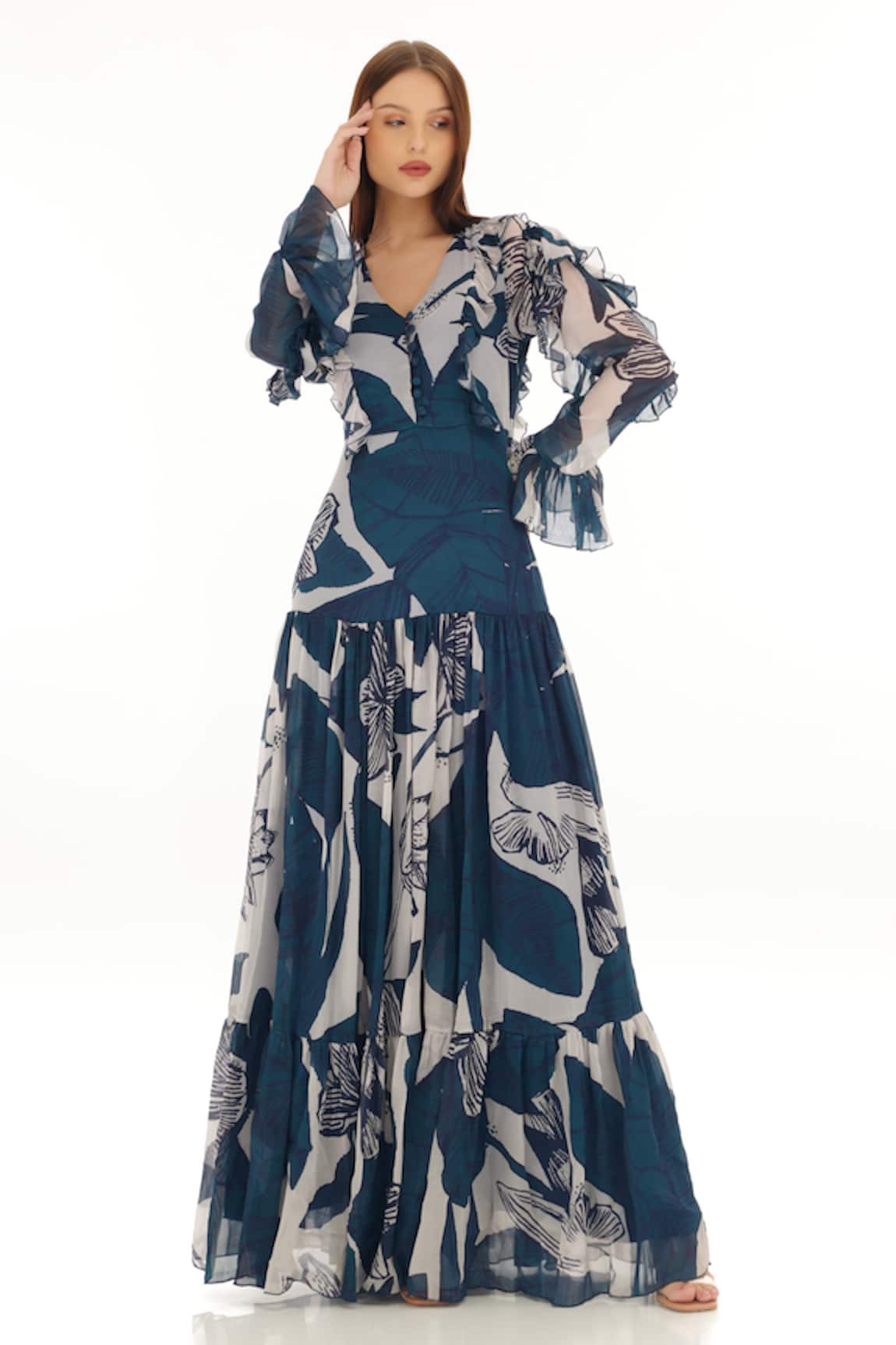 Koai Tiered Floral Pattern Dress