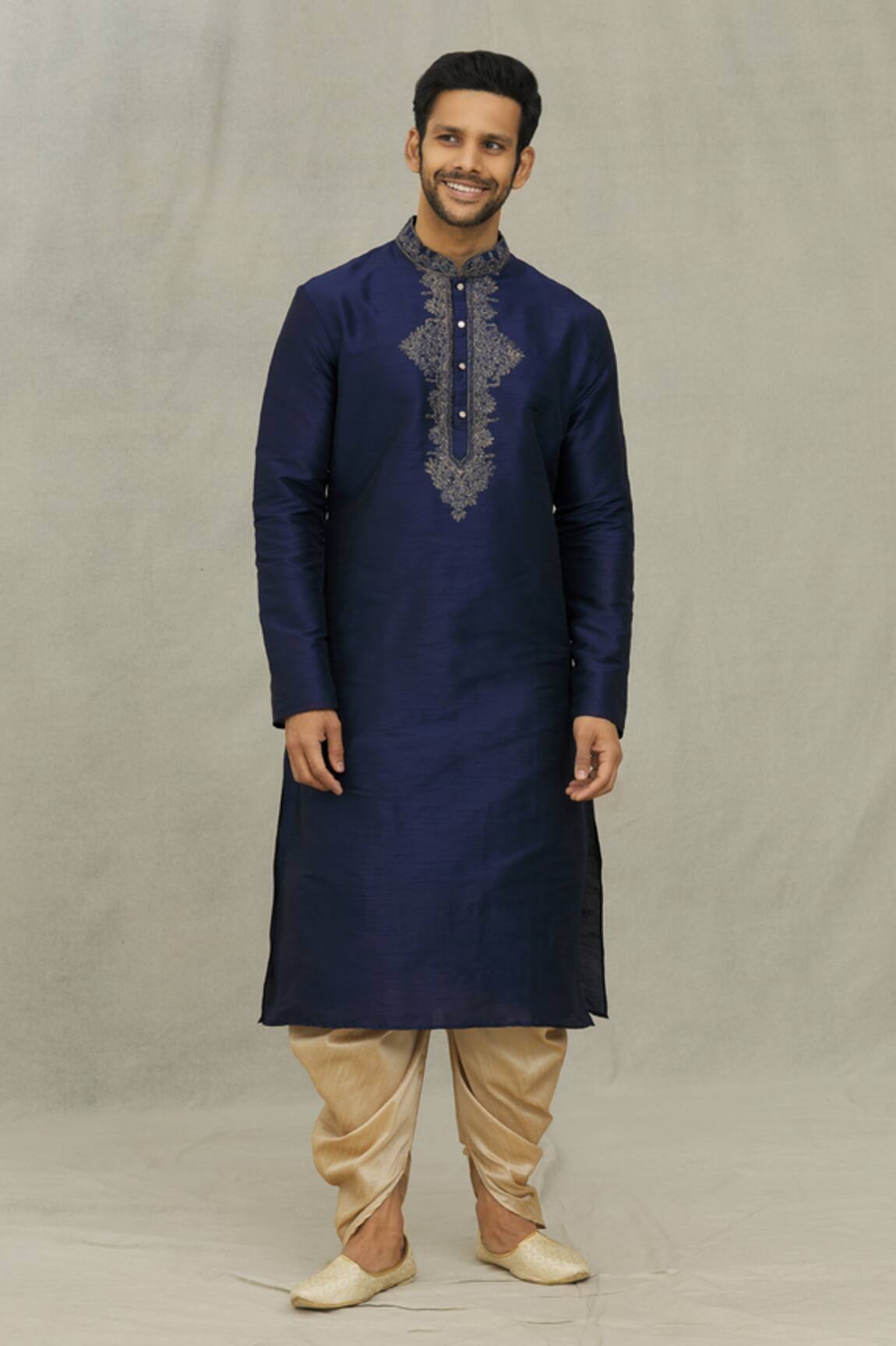 Arihant Rai Sinha Floral Thread Embroidered Yoke Kurta Set 