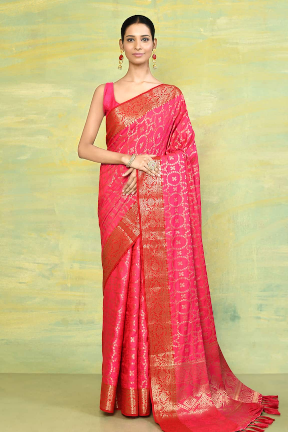 Nazaakat by Samara Singh Kenas Geometric Pattern Saree With Running Blouse