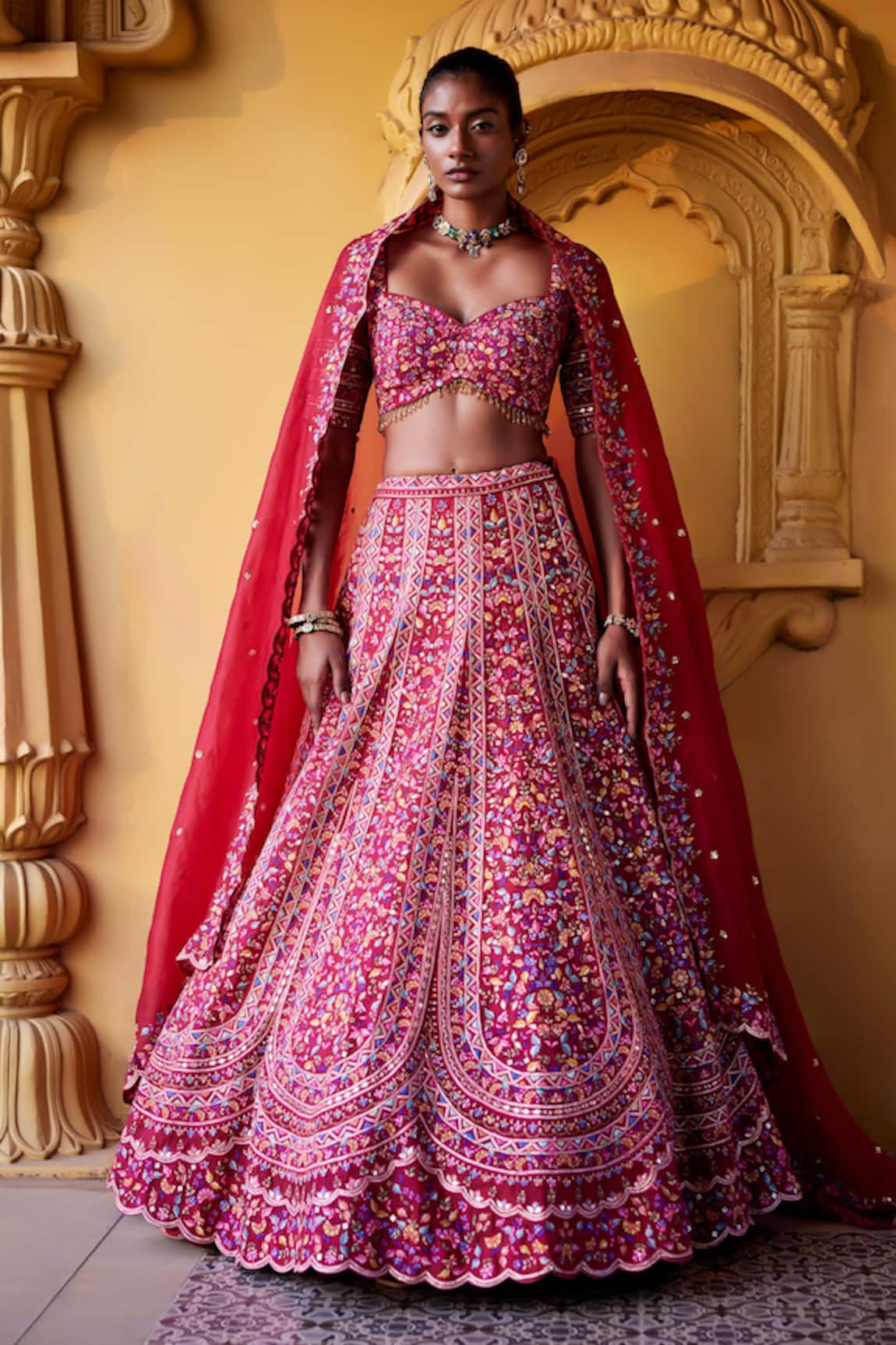 Chamee and Palak Alicia Embroidered Bridal Lehenga Set